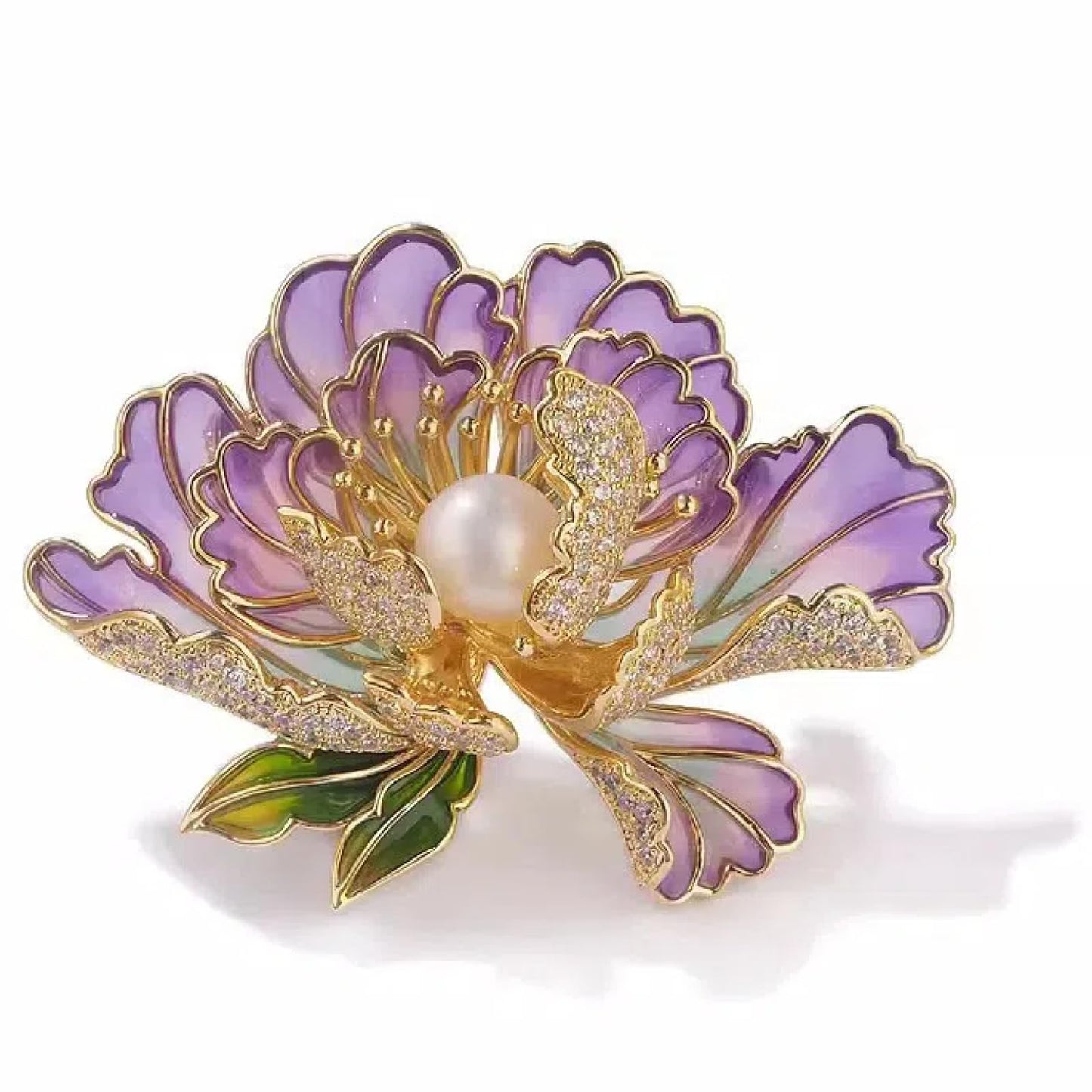 Fashion Brooches For Women, Peony Flower Brooch Pins, Suitable For Party And Daily Wear On Many Occasions,Purple