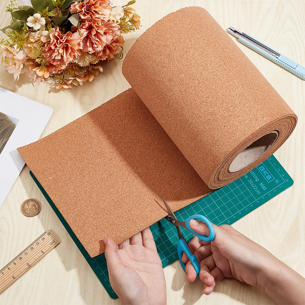 BENECREAT 19.68ftx7.8inch Cork Roll, 2mm Natural Cork Board Bulletin Board Corkboard Paper Sheets for Coaster, Wall Decoration, Party and DIY Crafts Supplies