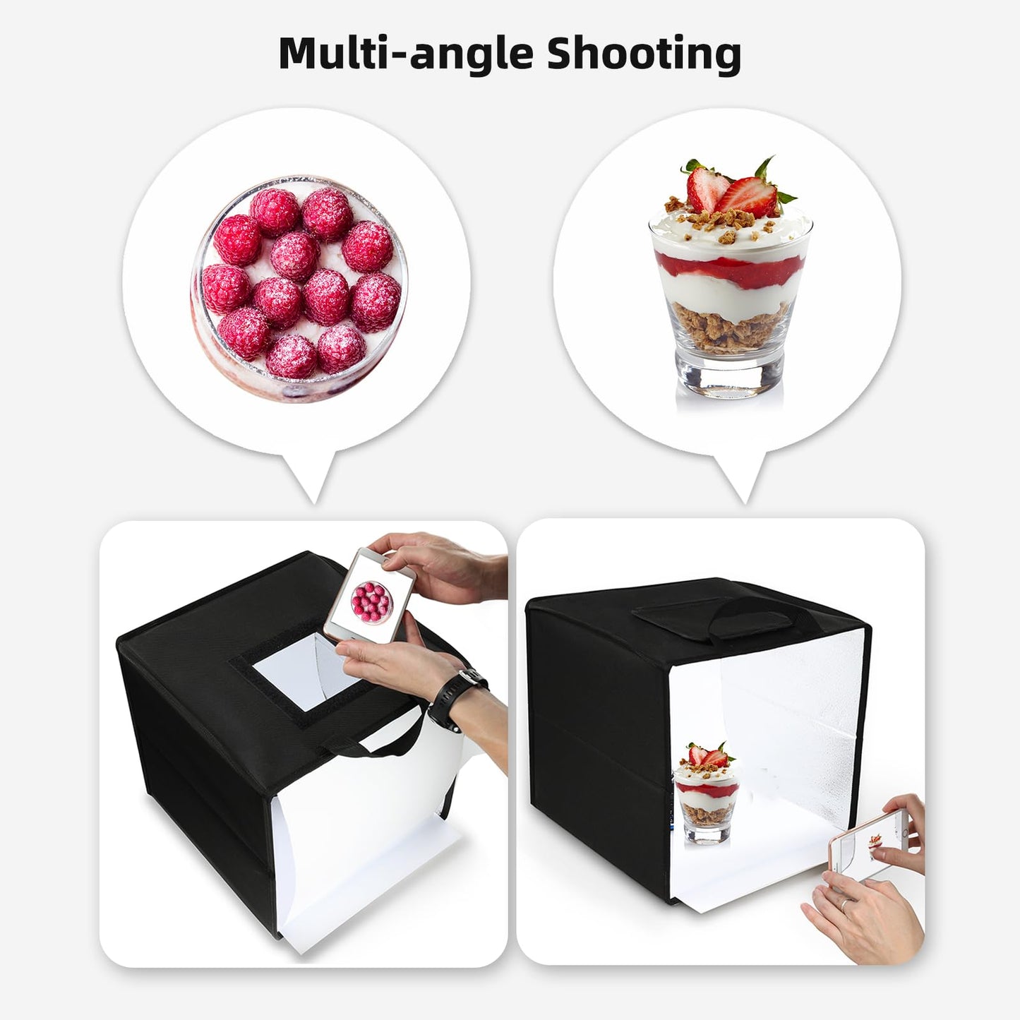 Glendan Portable Photo Studio Light Box,12"x12" Professional Dimmable Shooting Tent Kit with 112 LED Lights & 6 Backdrops for Jewelry and Small Items Product Photography