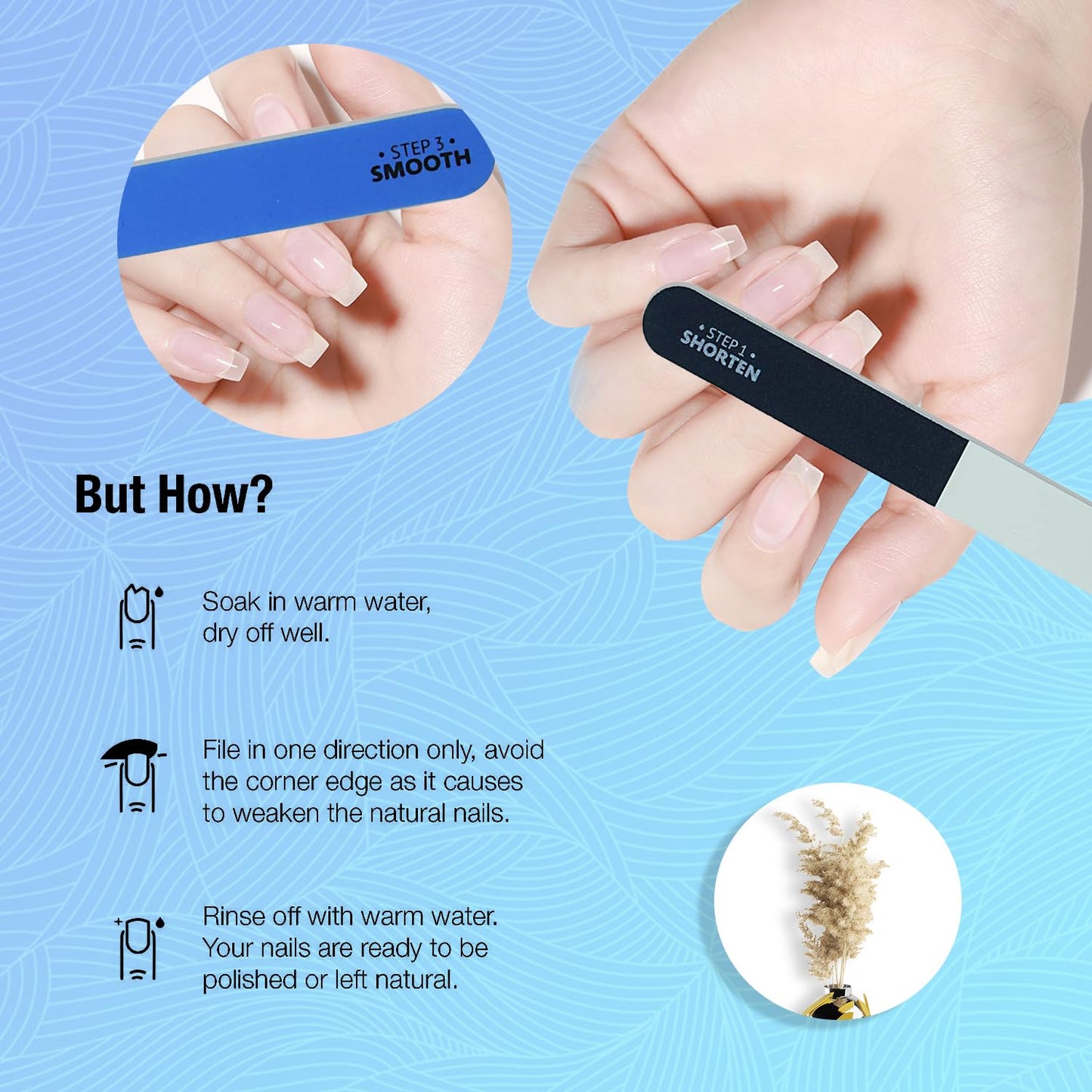 Karroy Nail File and Buffer for Natural Nails Dual Sided 4 Steps Shorten-Shape-Smooth-Polishing Nail Tools 20pcs