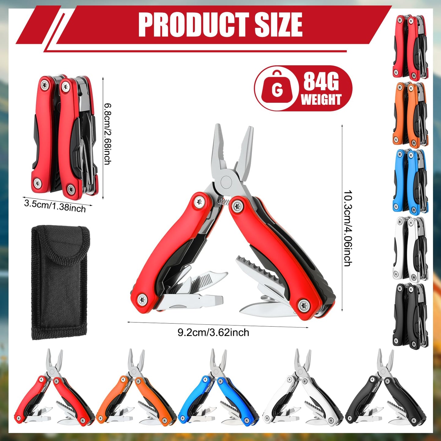 Lanties 10 Pack Mini Multi Tool Bulk Birthday Gifts for Men Him Dad Boyfriend Stocking Stuffers Small Multitool Fishing Pocket Knife for Men Camping Survival Computer Bike Gadgets, 5 Colors