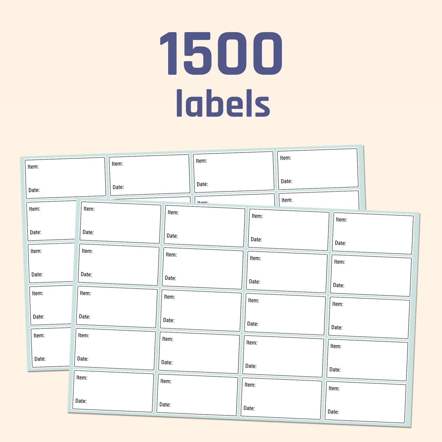 1500 Pack, 2" x 1", Removable Food Storage Freezer Date Labels Stickers