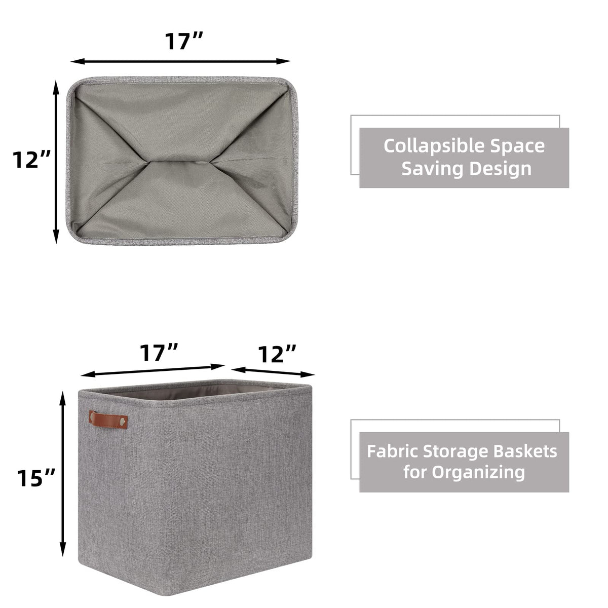 Tall Storage Baskets for Shelves (2 Count)