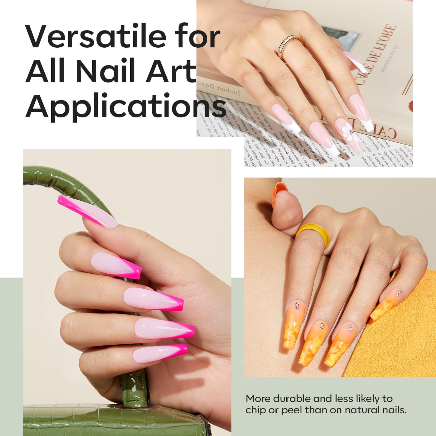 Modelones XXL Square Half Cover Nail Tips, No C Curve 510Pcs Extra Long Extension Tips Pre-Etched Fake Press on Nails Tips Clear Natural Fit Acrylic Gel False Nails for Extension DIY Salon 15Sizes
