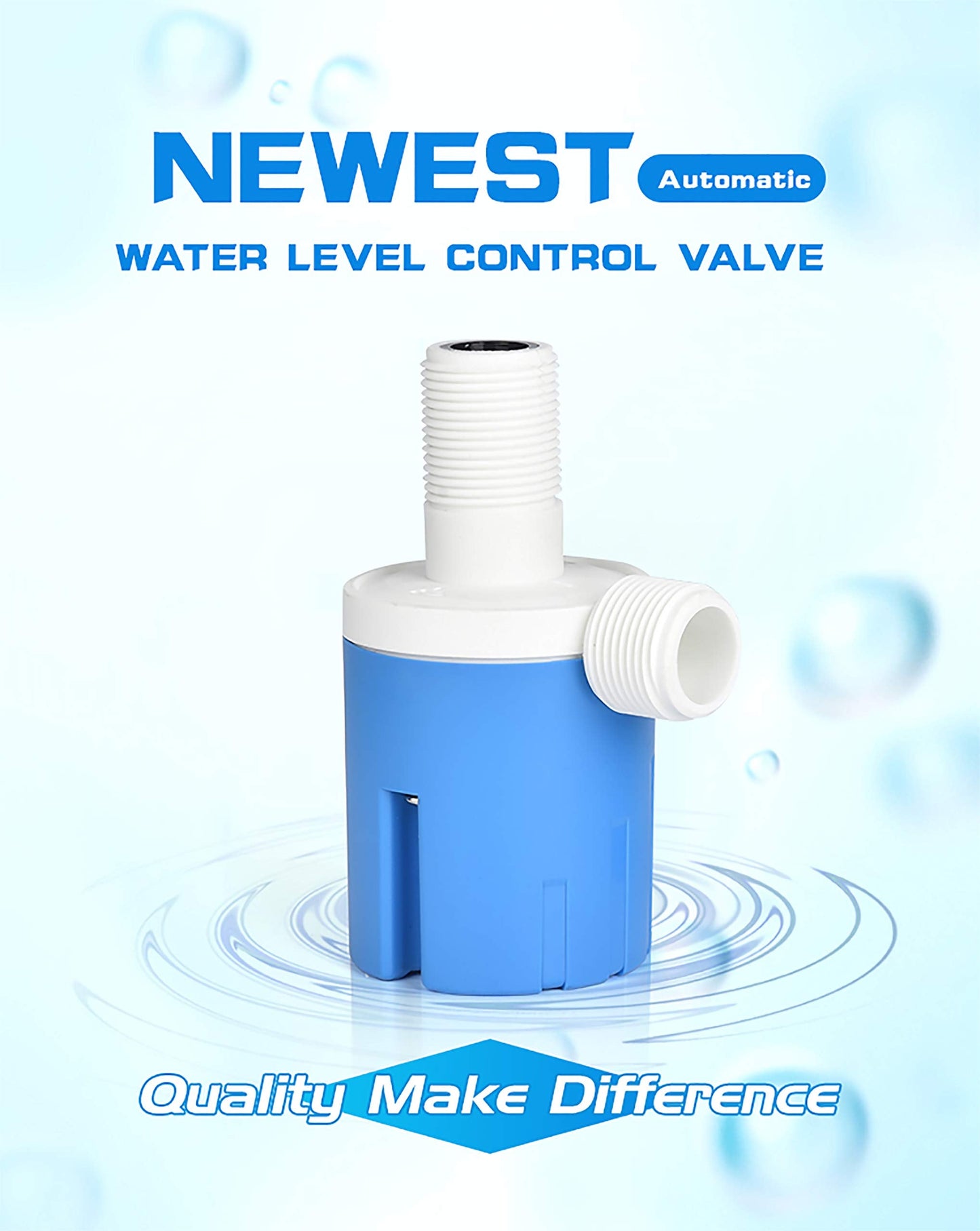 Automatic Float Valve for Water Tank - Auto Pot & Aquarium, 2PCS (3/4'' Top Inner)