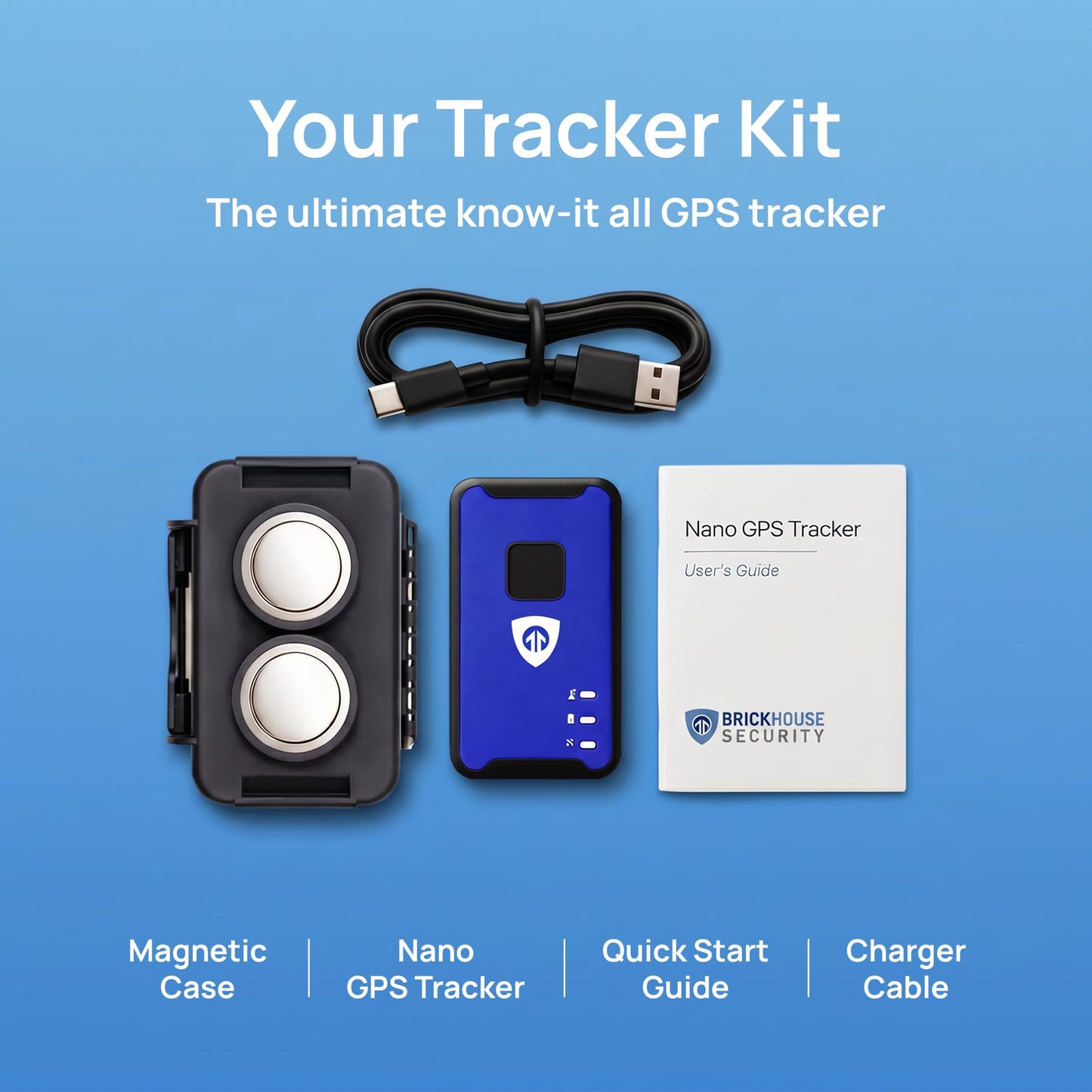 Brickhouse Car Trackers for Your Vehicle - Spark Nano 7 GPS Tracker with Magnetic Waterproof Case - Hidden Real-Time 4G LTE Vehicle Finder - GPS Tracking Device for Cars & More - Subscription Required