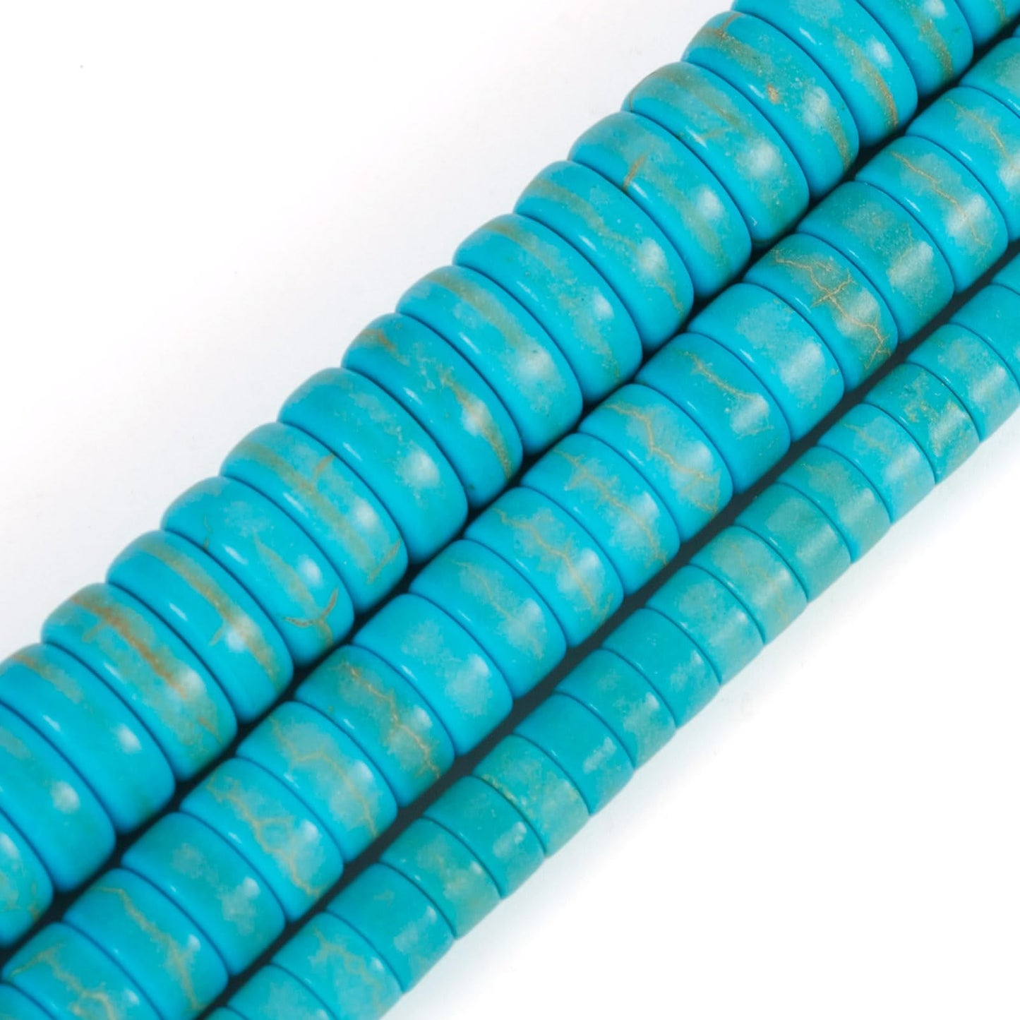 900Pcs Natural Blue Turquoise Beads Turquoise Heishi Disc Beads 4.5/6/8mm Flat Round Gemstone Bead for Women Bohemian Earring Bracelet Jewelry Making