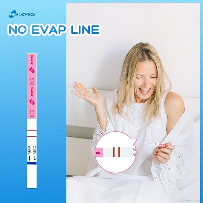 Pregnancy Tests with Cup, HEAL-CHECK Bulk Pregnancy Test Strips for Home Detection, Over 99% Accuracy, Individually Wrapped, 5mm Width HCG Test Kit, Fertility Value Pack, FSA HSA Eligible, 50 Count
