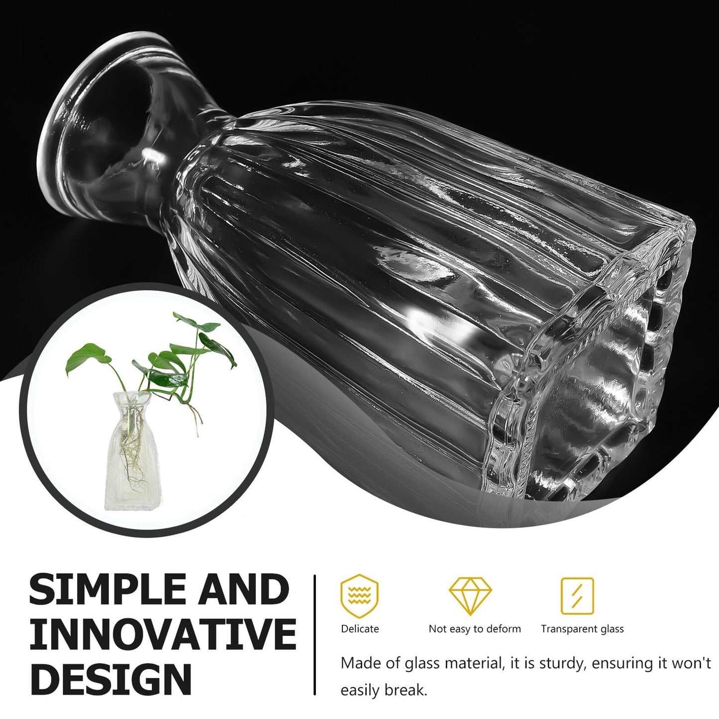 ORFOFE 4pcs Hydroponic Glass Flower Vases Small Decorative Terrarium Bottles for Home Desk Office Plant Propagation