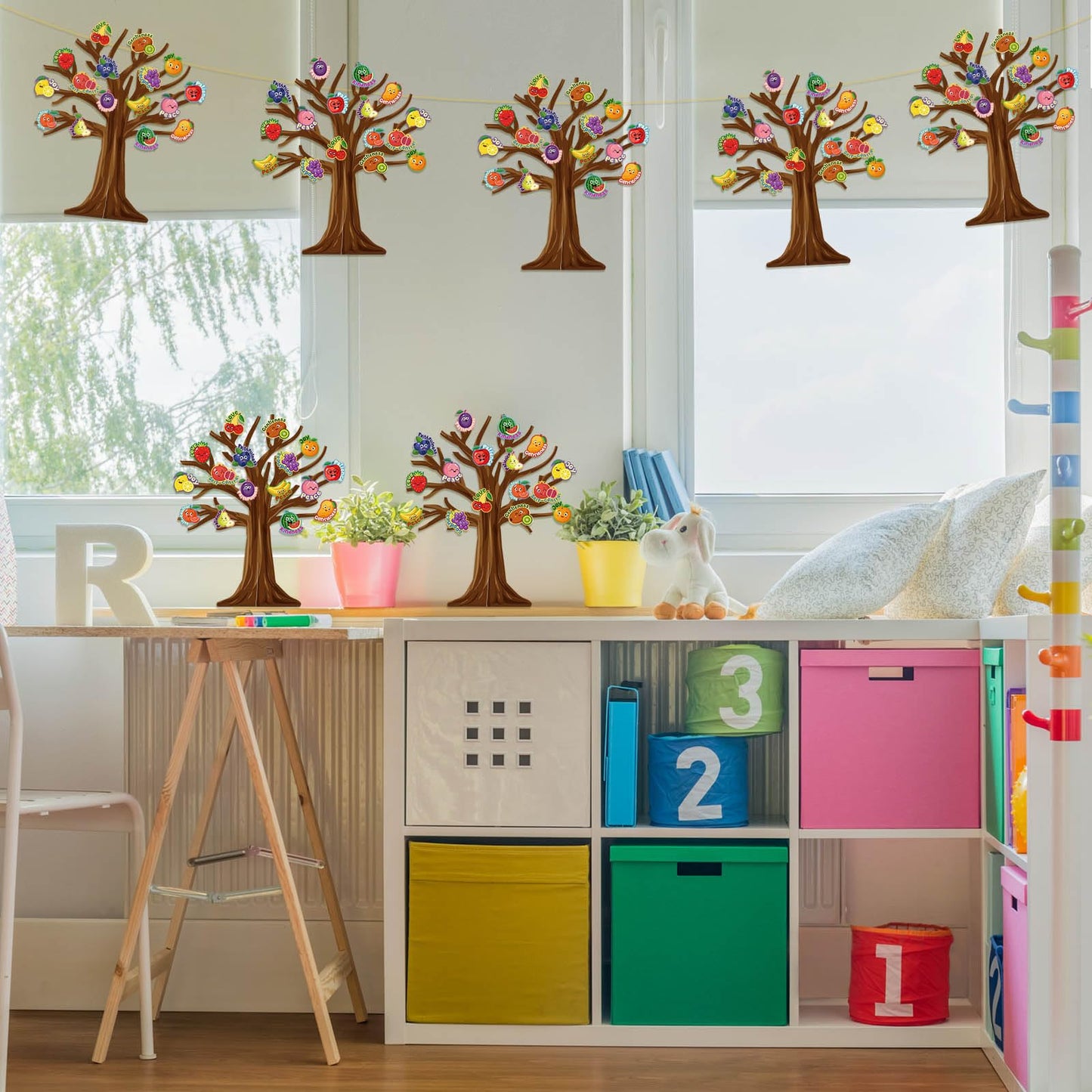 Cinrobiye 30 Set Fruit of The Spirit Craft Kit Fruit Bible DIY Tree Religious Craft Ornaments Making Art Crafts for Bible Sunday School Classroom Home Christian Party Activities Favor Decor Supplies