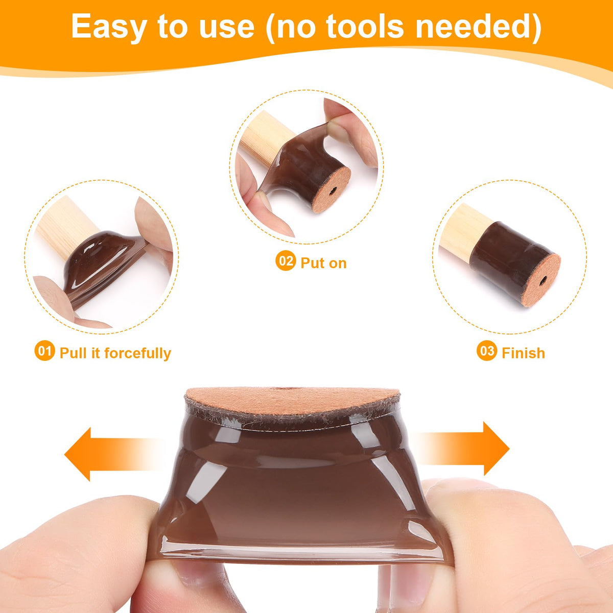16 Pack Chair Leg Floor Protectors for Hardwood Floors (16 Count)