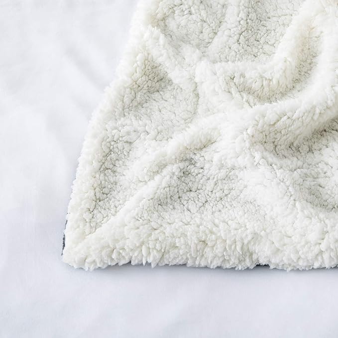 IR Imperial Rooms Sherpa Fleece Throw Blanket Twin Size for Couch - Thick and Warm Fluffy Grey Blankets for Winter, Soft and Fuzzy Twin Blanket for Bed, 60x80 Inches