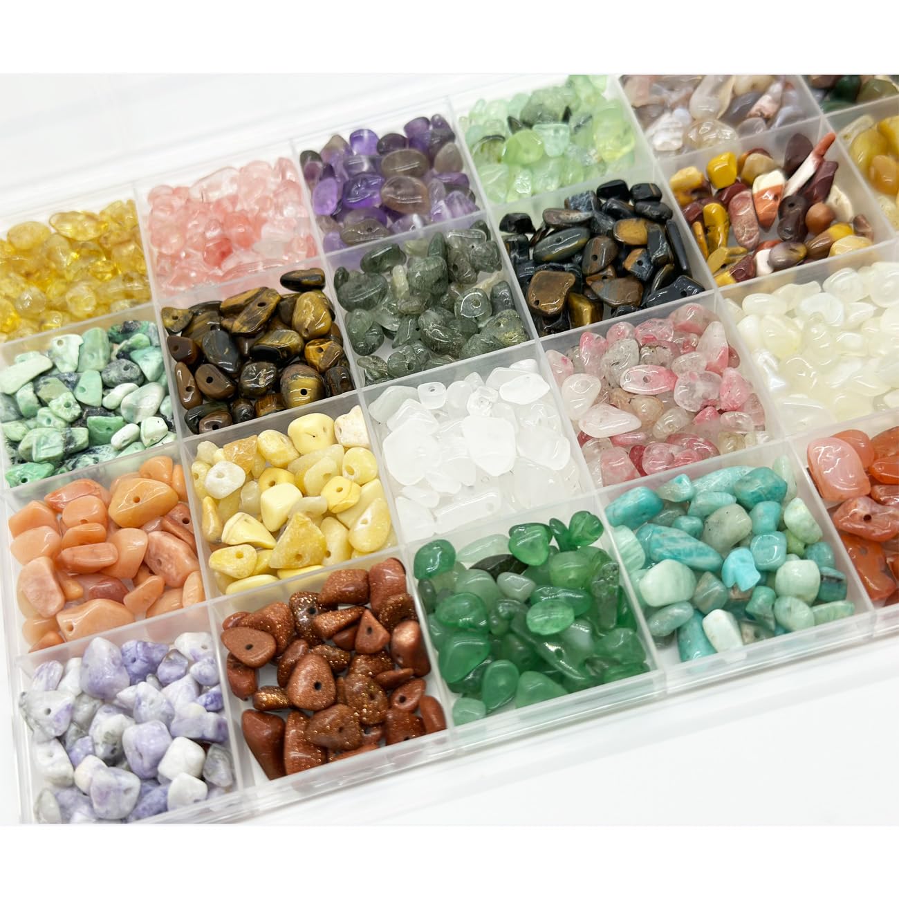 Yephac Jewelry Making Kits with 28 Colors Gemstone Chips, Healing Crystal Ring Maker Kit with Jewelry Making Supplies (28 Colors-1)