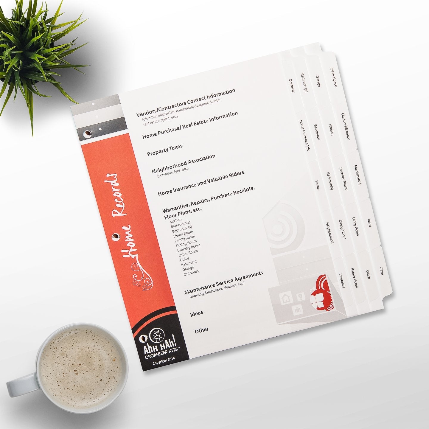 Ahh Hah! Organizer Kit: Home Records - Index Tabs for a Three-ring Binder (Binder not included))