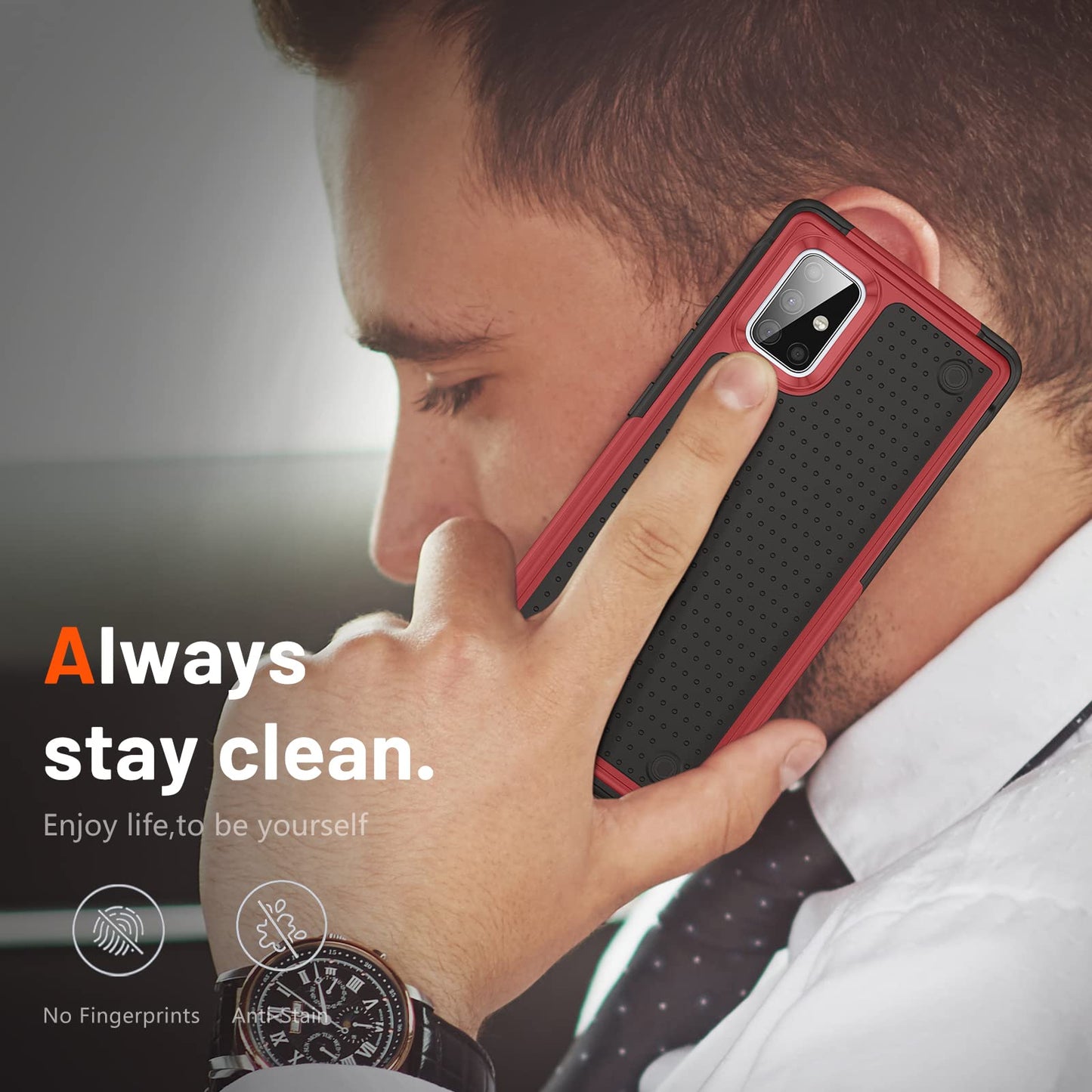TORRTOWAY Designed for Samsung Galaxy A71 5G Case 2 in 1 Gift Militay Grade Drop Protective Rugged Heavy Duty Cover Shockproof Case for Galaxy A71 5G Phone Case for Women Men boy Girl (Red+Black)