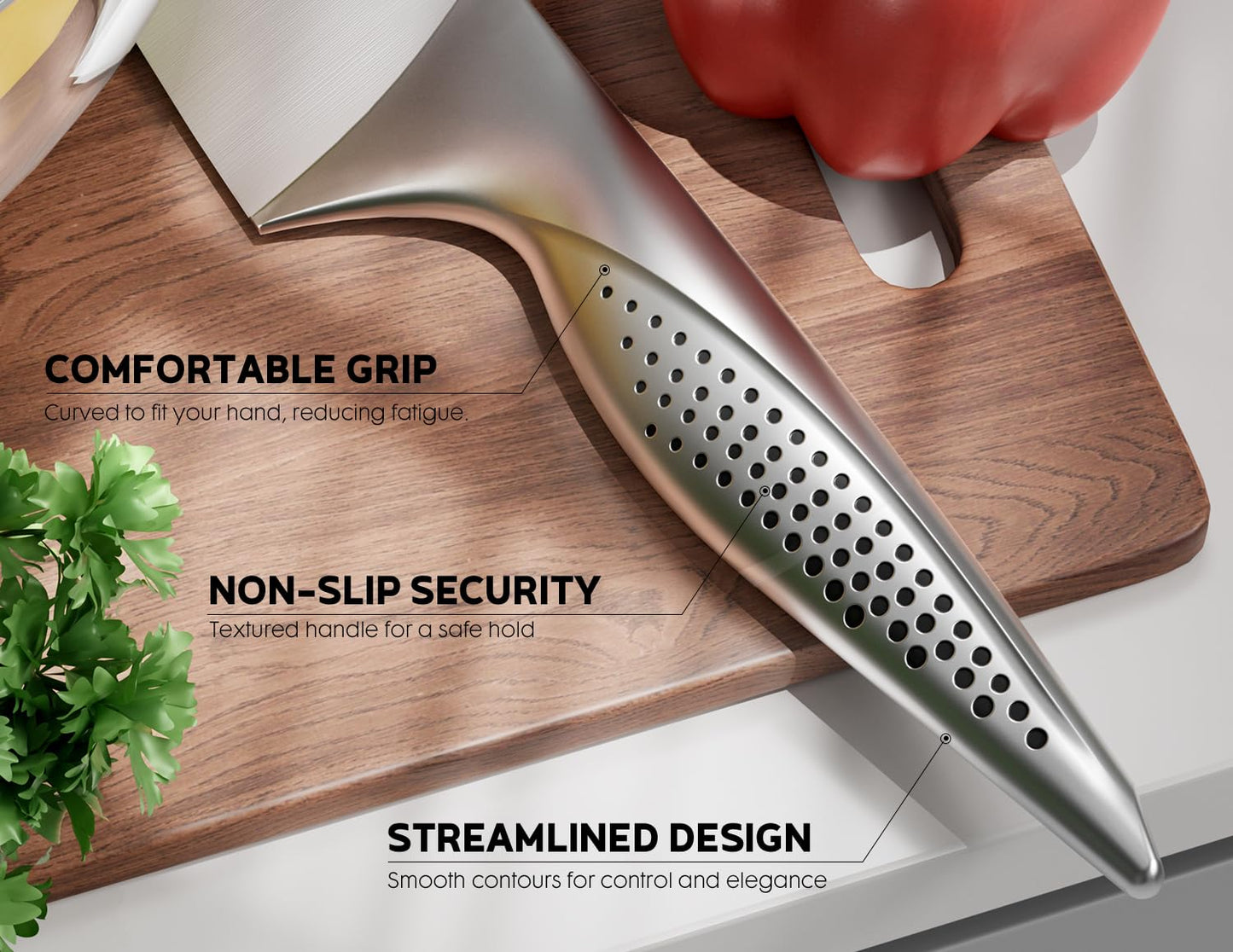 ASETY Knife Set - Ultra Sharp Knives Set for Kitchen with block, 15 PCS Stainless Steel Knife Set with Built-in Sharpener, Ergonomic Non-Slip Handle, Elegant Box for Men Women, Mothers Day