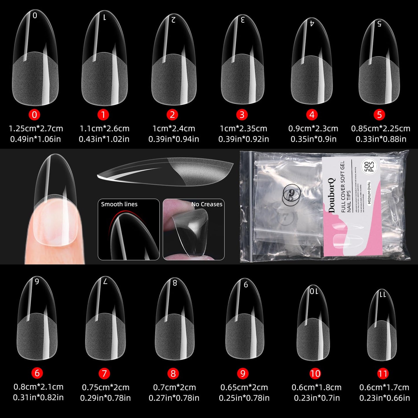 Major Dijit Gel Kit - Beginner Set With Drill, 0.5oz 4-in-1 Glue, 500PCS Medium Oval Tips, Clipper, UV Lamp for Nail Extension & Art