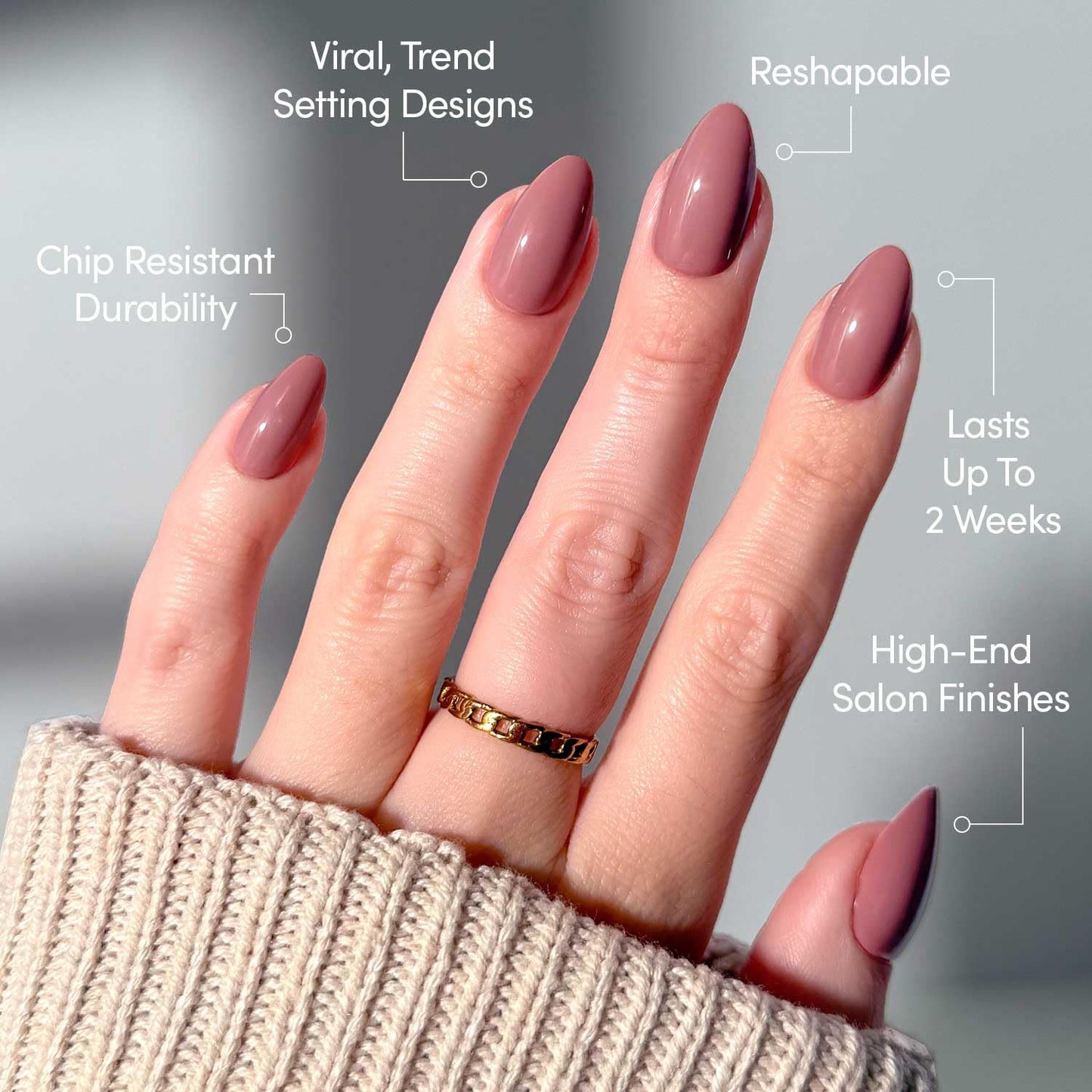 Glamnetic Press-On Nails Bundle - Mauve Obsession & Fall Mauve | 2 Muted Purple Fake Nails in Short Almond & Short Oval | Durable, Salon-Quality Nail Kits