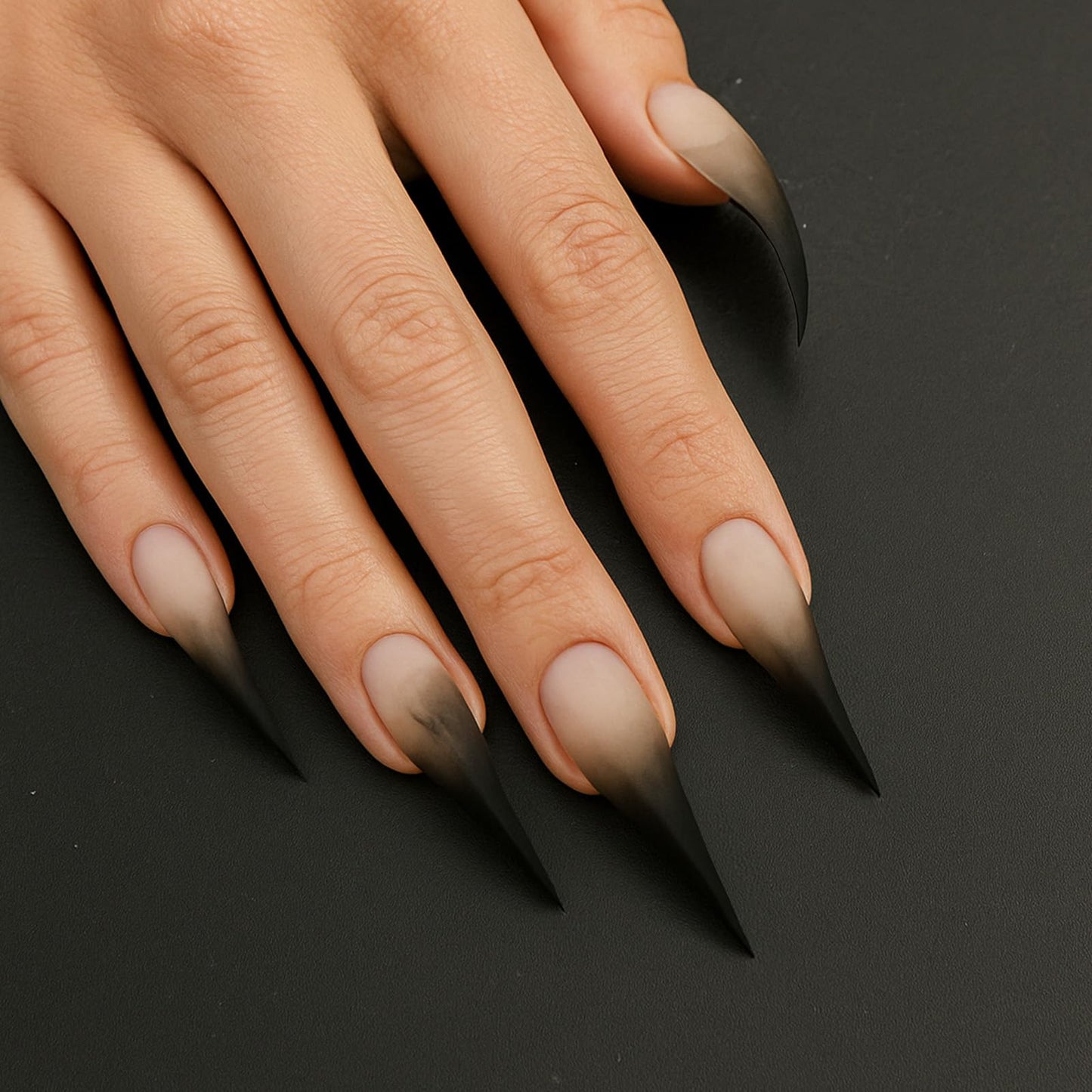 Handmade Press on Nails Extra Curved Fake Nails Eagle Claw Cats Paw Designs Gradient Halloween Goth Long Curved Press on Nail Thickened Muti-Layer Gel Luxury Matte False Nail for Women (Size M)