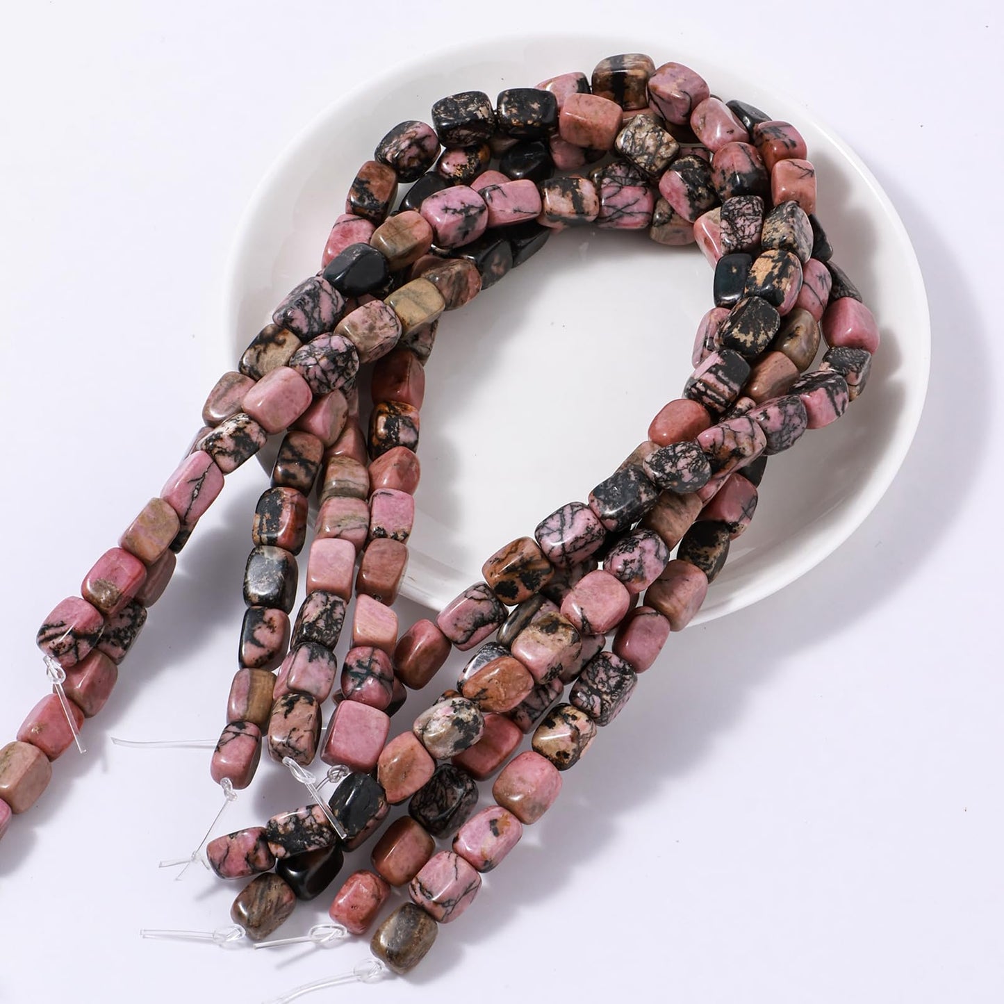 Natural Large Rhodochrosite Cube Stone Beads 8x11mm 38cm/str Loose Semi Gemstone Stone Square Beads for Making Bracelets Necklace