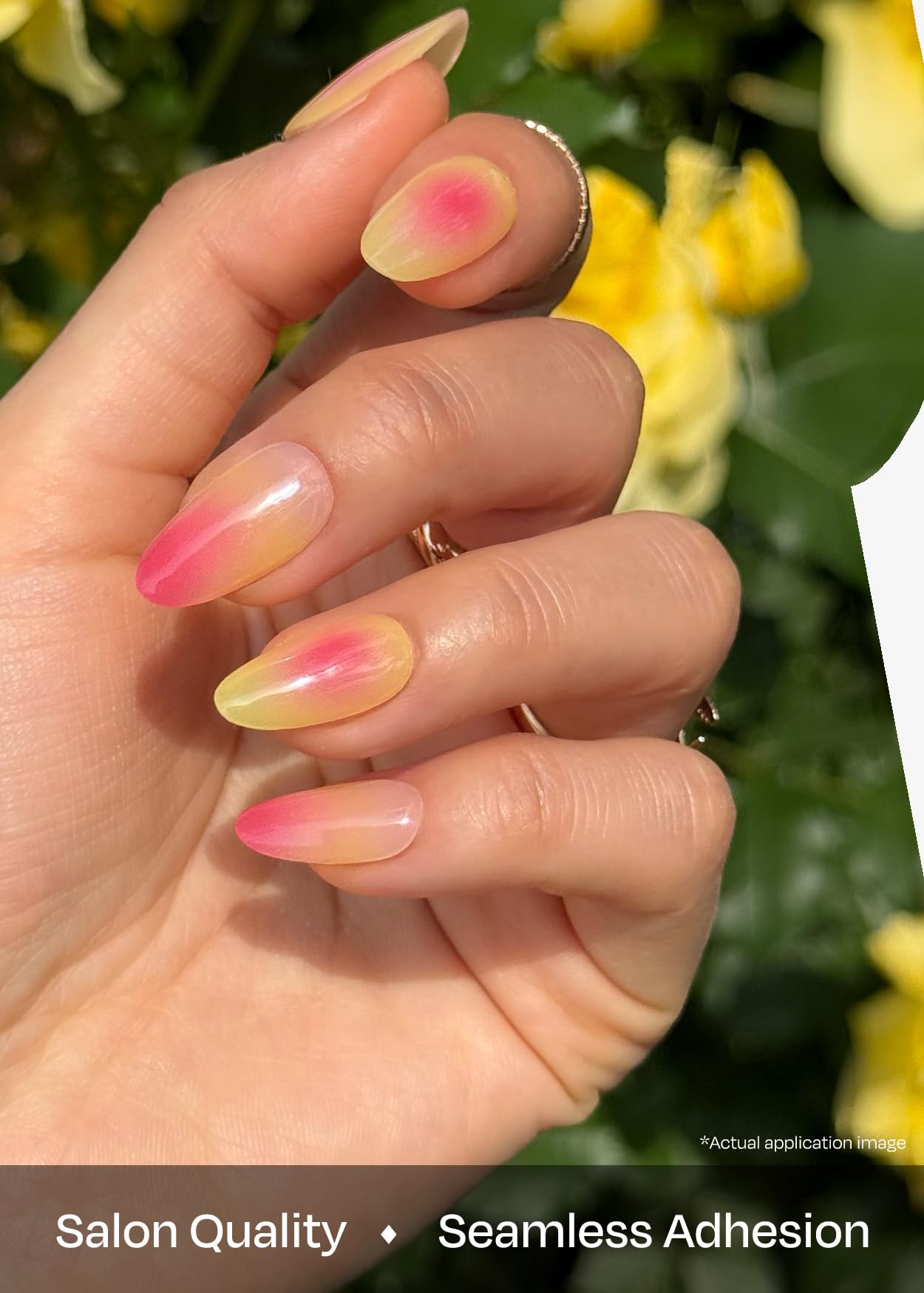ohora Semi Cured Gel Nail Strips (N Tropical Dream) - Works with Any Nail Lamps, Salon-Quality, Long Lasting, Easy to Apply & Remove - Includes 2 Prep Pads, Nail File & Wooden Stick