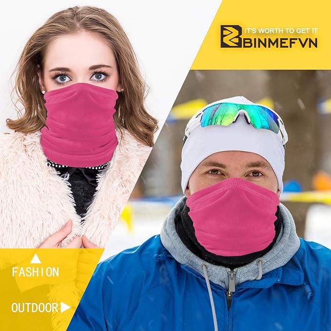 Polar Fleece Neck Warmer - Windproof Winter Neck Gaiter Cold Weather Face Mask For Men Women - 1 Pack