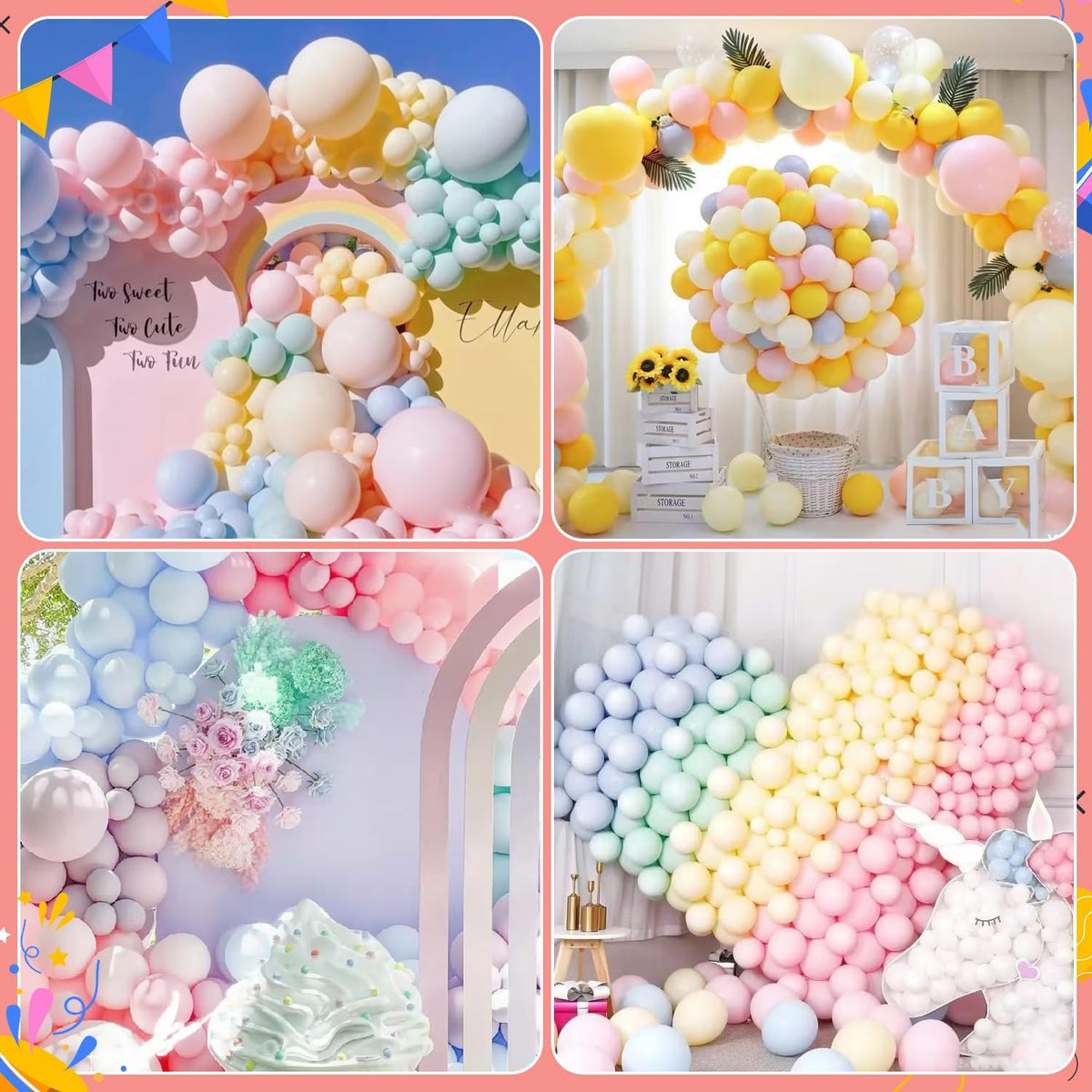 Labeol Pastel Rainbow Balloons Different Sizes 146PCS 18/12/10/5 Inch Rainbow Balloon Garland Arch Kit Quality Latex Balloons Assorted Colors Decorations for Birthday Party Baby Shower Wedding