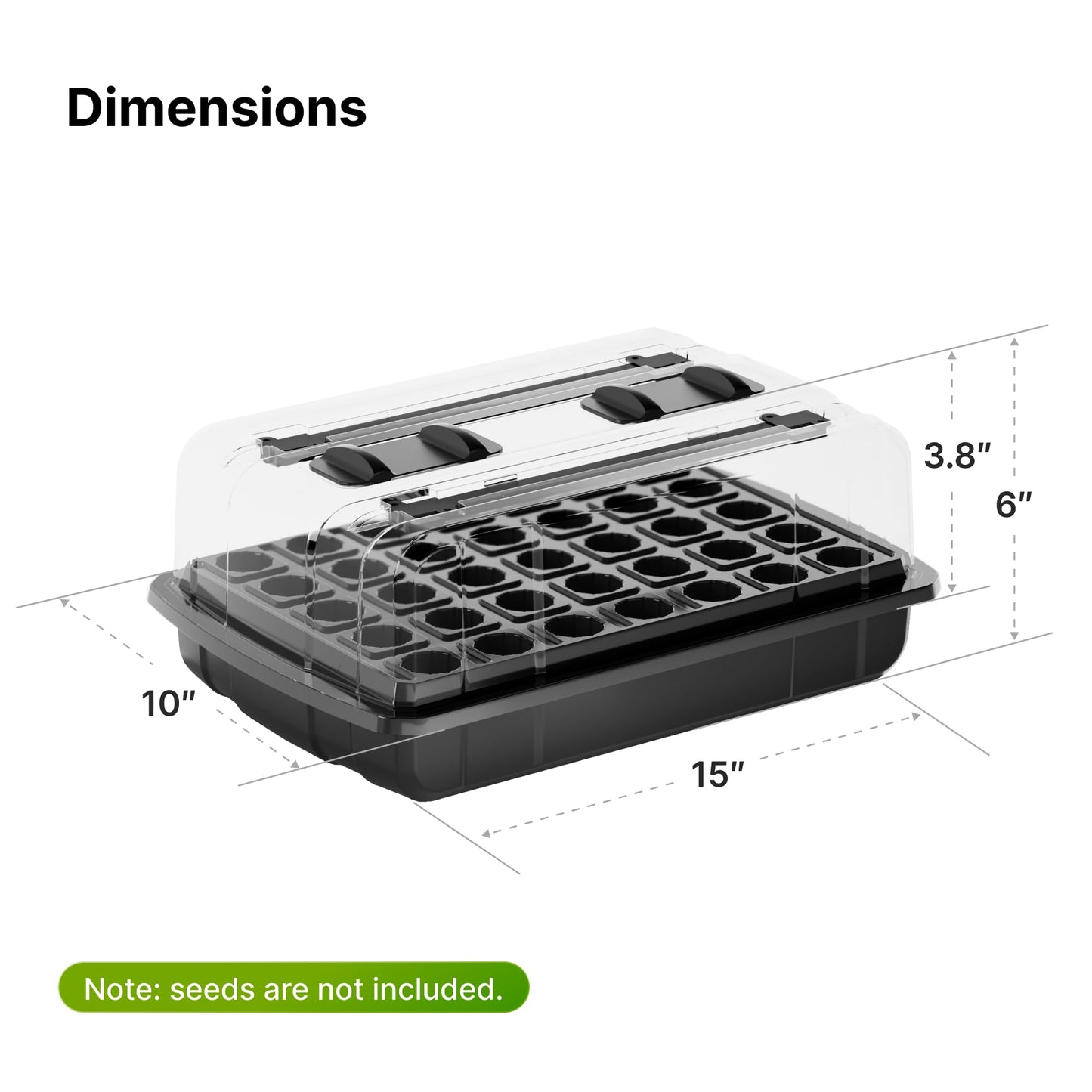 SUNCOZE Seed Starter Tray, 70 Cell Seed Starting Kit with Humidity Dome, Seedling Starter Tray with Adjustable Vent, Hydroponic Seed Germination Tray with 12W Full Spectrum LED Grow Light
