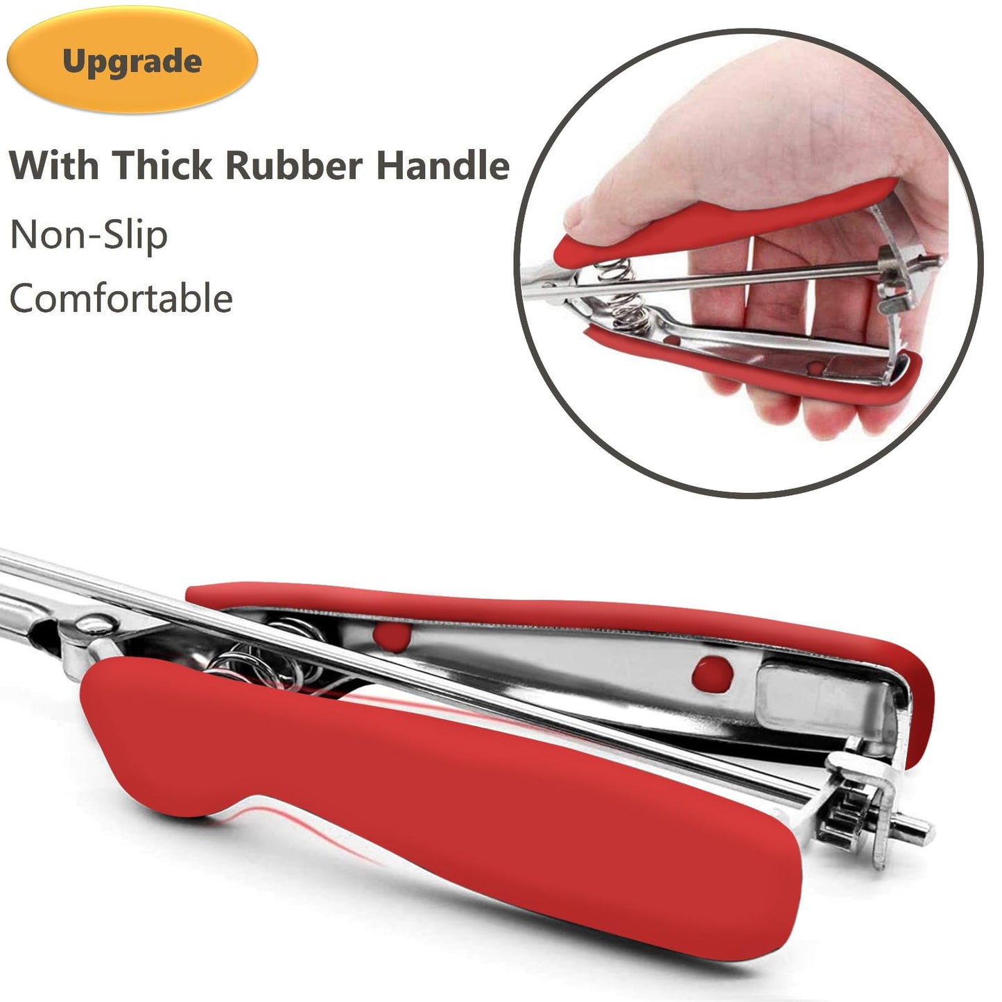 Cookie Scoop Set, 3Pcs Ice Cream Scoop, Cookie Scoops for Baking Set of 3, 18/8 Stainless Steel Cookie Scooper for Baking, Ice Cream Scooper with Trigger Release, Red Soft Grip Cookie Dough Scoop