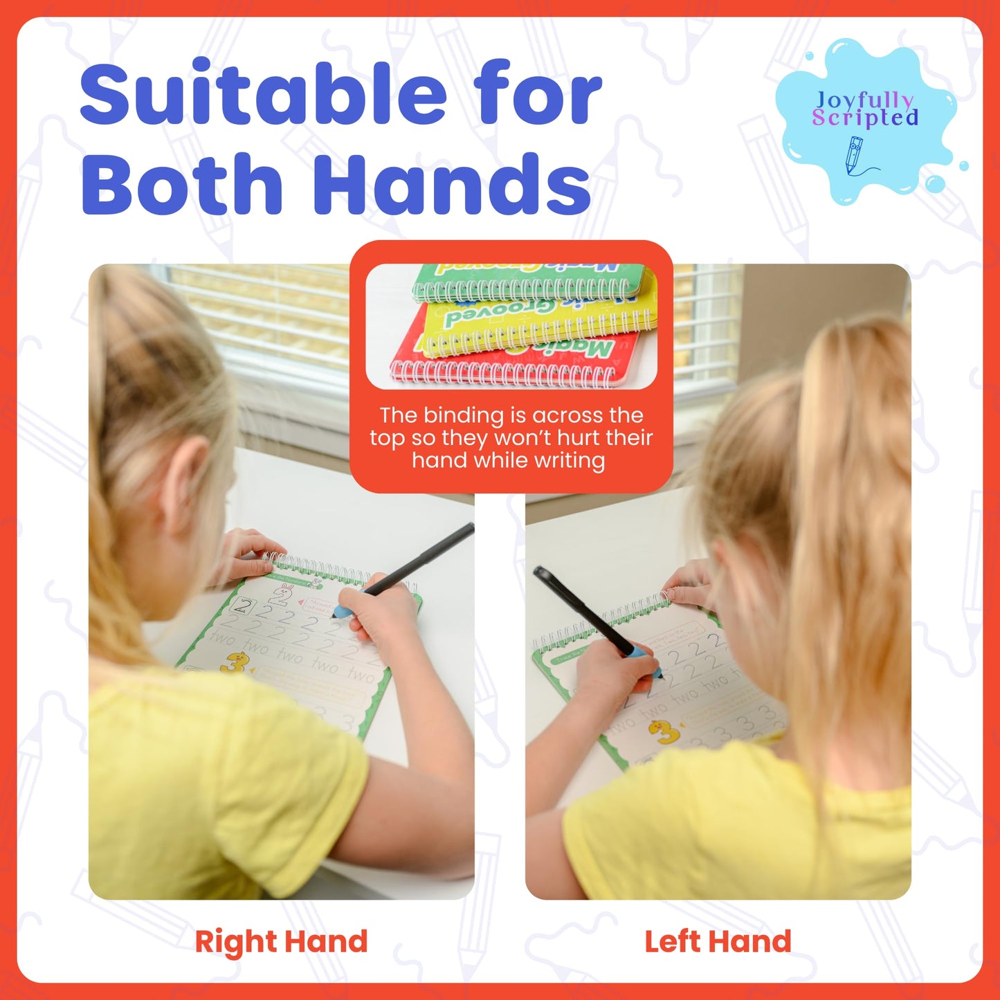 Magic Grooved Writing Practice for Kids – Reusable Grooved Handwriting Workbooks for Kids Workbook Ages 3-5, 6-8 & 8-10, Disappearing Ink & Carry Bag Letter Tracing Book, Alphabet Writing Practice Kit