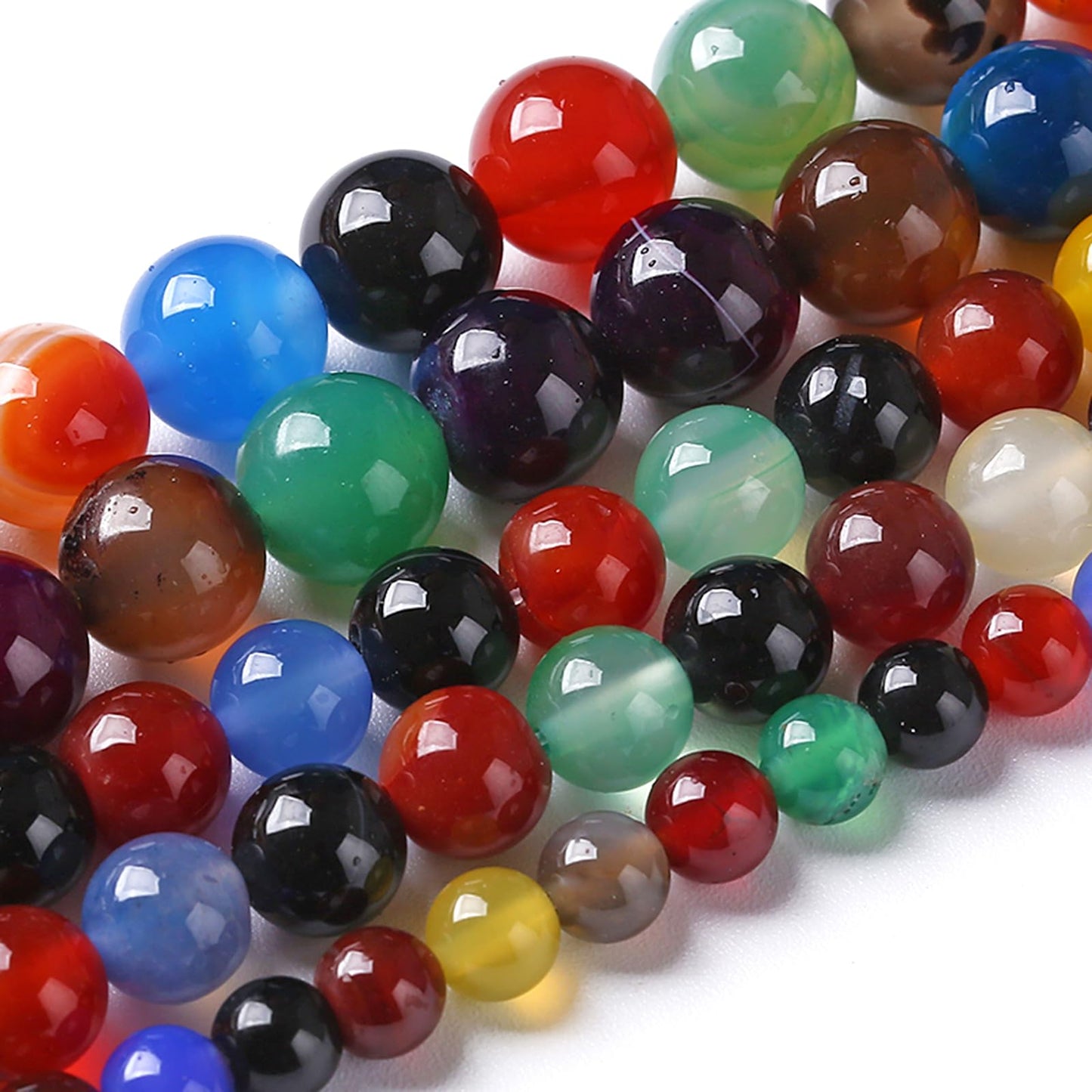 Natural Colorful Agates Stone Beads for Jewelry Making Round Gemstone Beads DIY Bracelet Necklace 180pcs 4MM 2 Strands 32"