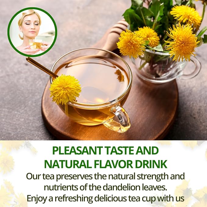 VIDA FARM 125 Dandelion Tea Bags - 100% Natural Dandelion Leaf & Root, Sugar Free, Caffeine Free, Non-GMO - Premium Dandelion Root Herbal Tea, Smooth Taste