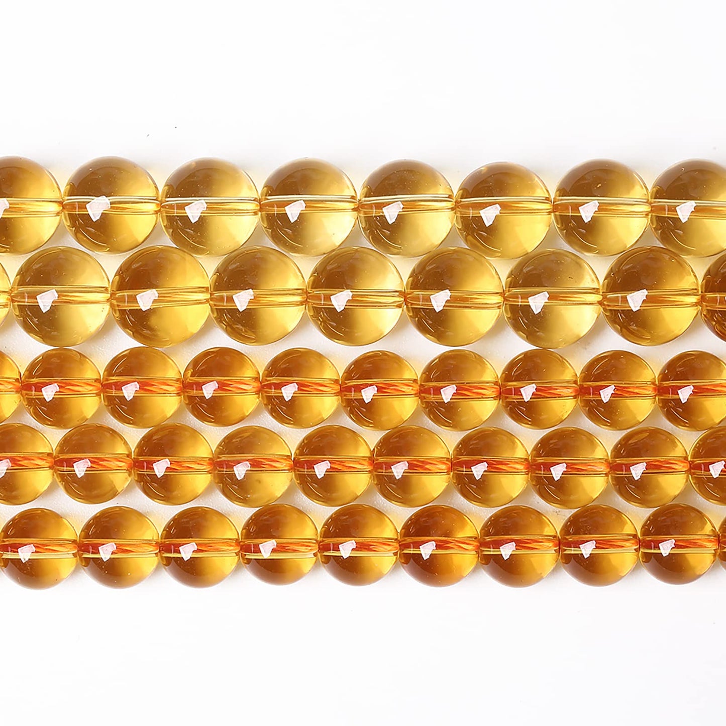 36pcs 10mm 7A Natural Citrine Beads Round Loose Spacer Crystal Energy Healing Power Stone Beads for Jewelry Making DIY Bracelet Necklace Accessories (Citrine, 10mm)