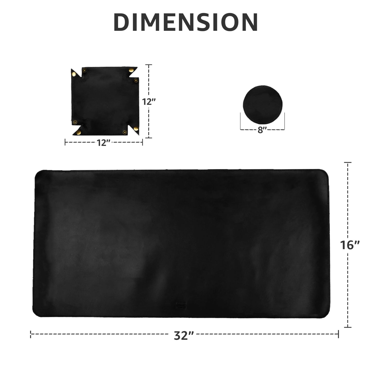 LEATHER VILLAGE Real Leather Desk Pad (3mm) Thick Double Layer Desk Mat Cover Blotter Large Full Grain Protector for Keyboard, Mouse & Laptop – Office Table Mat & Desktop Accessories–(32''x16'')-Black