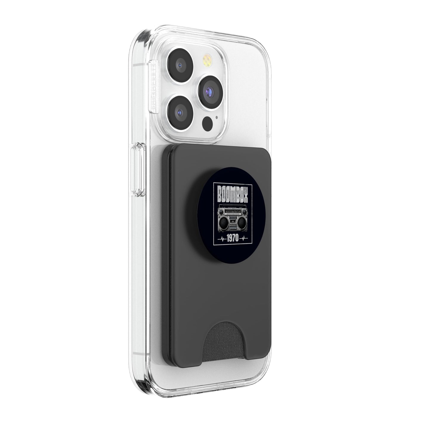Boombox CD Player Cassette Audio AM FM Radio 1970 Birthday PopSockets PopWallet for MagSafe