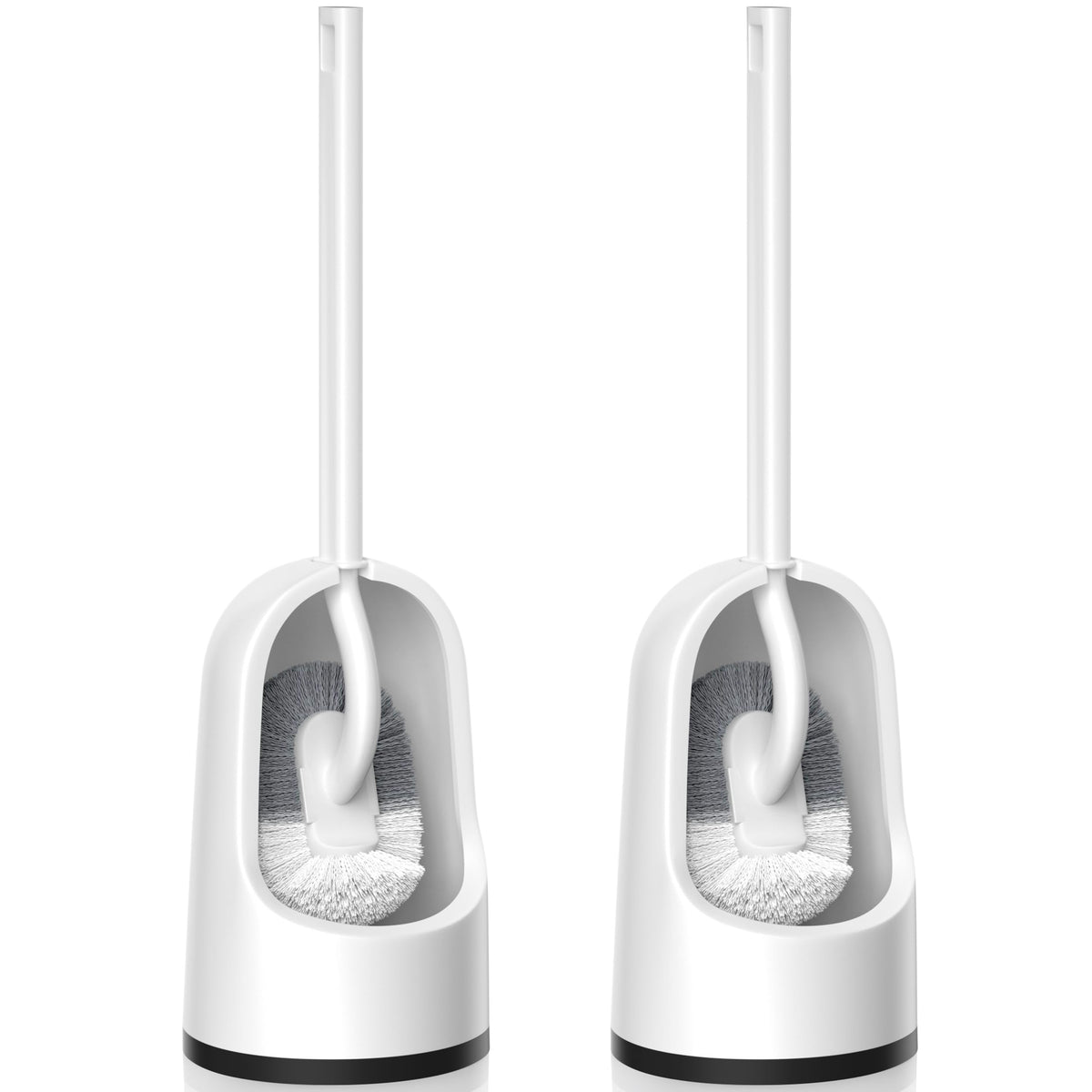 Toilet Brush 2 Pack Toilet Brush and Holder Set with Durable Curved BristlesToilet Scrubber (2 Count)
