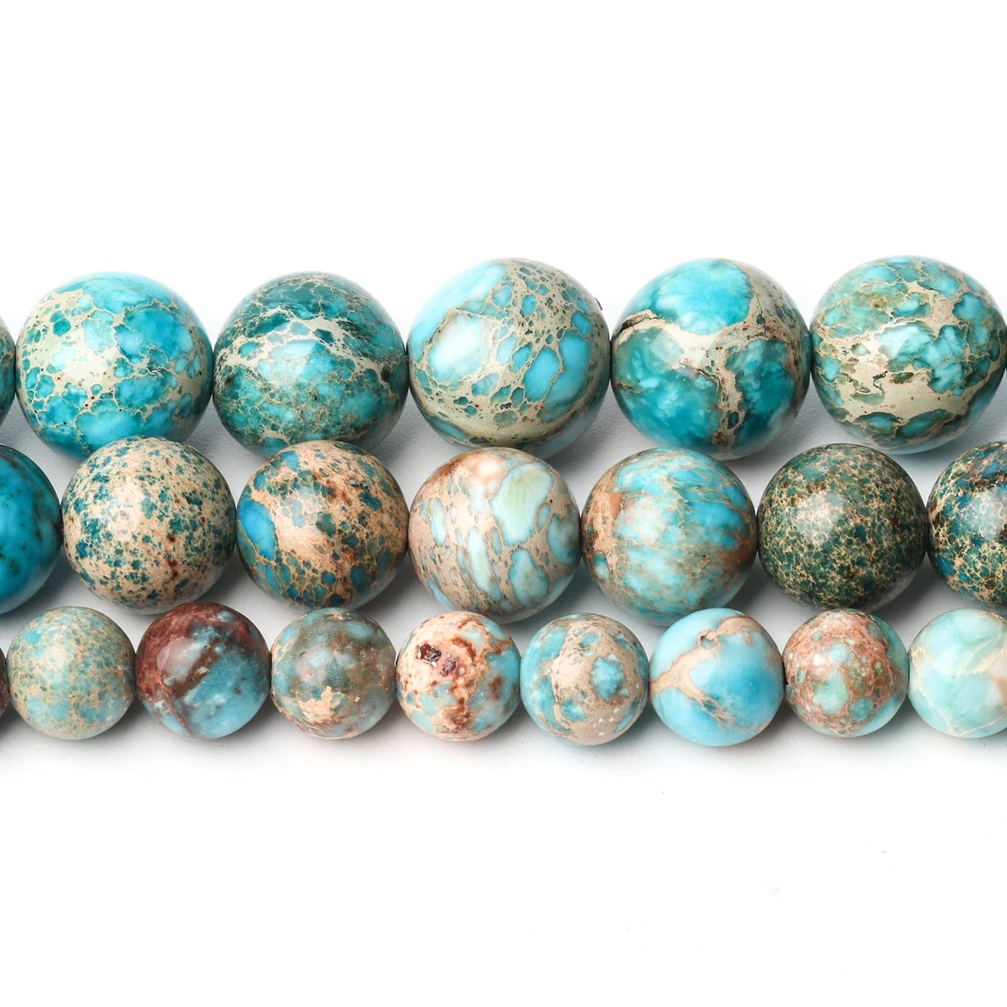 Song Xi Light Blue Sea Sediment Natural Stone Beads for Jewelry Making - 6mm Gemstone Beads