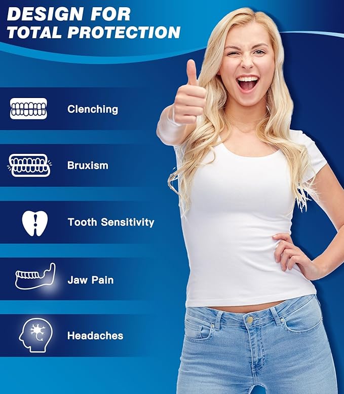Mouth Guard for Grinding Teeth at Night,Teeth Grinding Mouth Guard for Sleep,Night Guards for Sleeping,4 Pack/Small Size,Clear