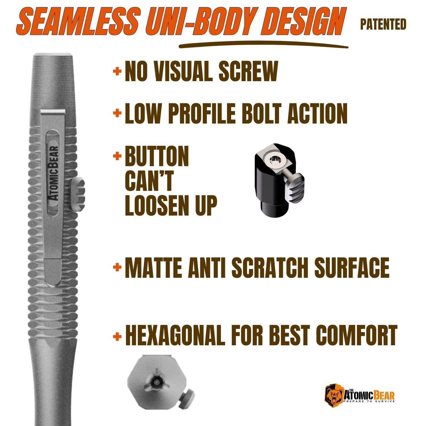 Guardian Titanium Tactical Pen with Glass Window Breaker - Enhanced Writing Survival Pen to Escape and Defend