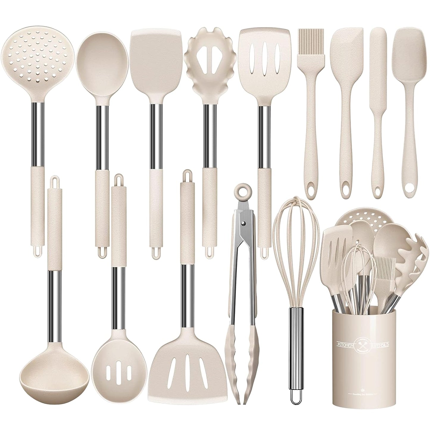 Stainless Steel Kitchen Cooking Utensil Set, Umite Chef 15 pcs Utensils - Nonstick Cookware Set Spatula -Kitchen Gadgets Tools Gift