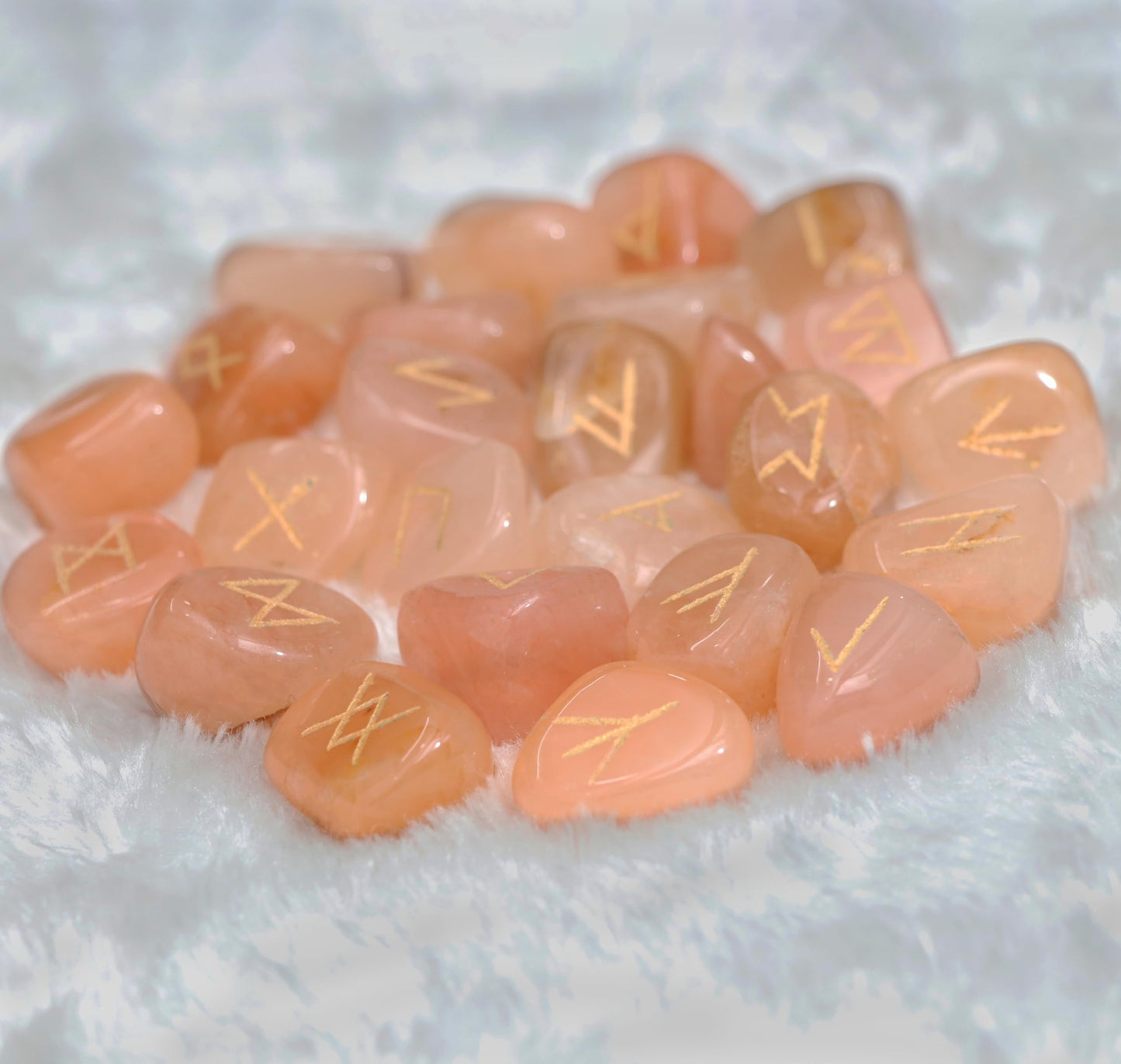 Crocon Red Aventurine Rune Stones Set Engraved with Elder futhark Crystal Runes Set, Reiki Healing runas for Meditation Chakra Balancing, Rune Stone for Beginners with Crystal Guide & Pouch |15-20 mm