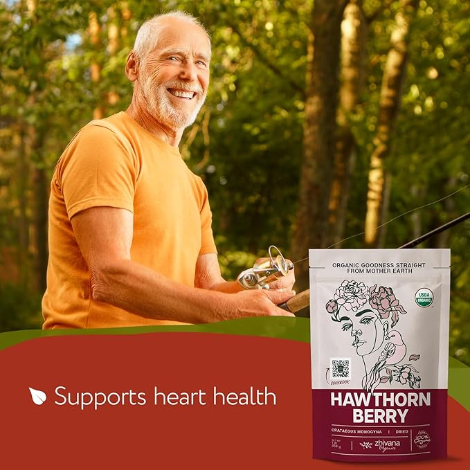 Hawthorn Berry Tea Organic (32oz.) - Hawthorne Berries for Herbal Tea, Tinctures, Recipes - Wild Crop - European Origin