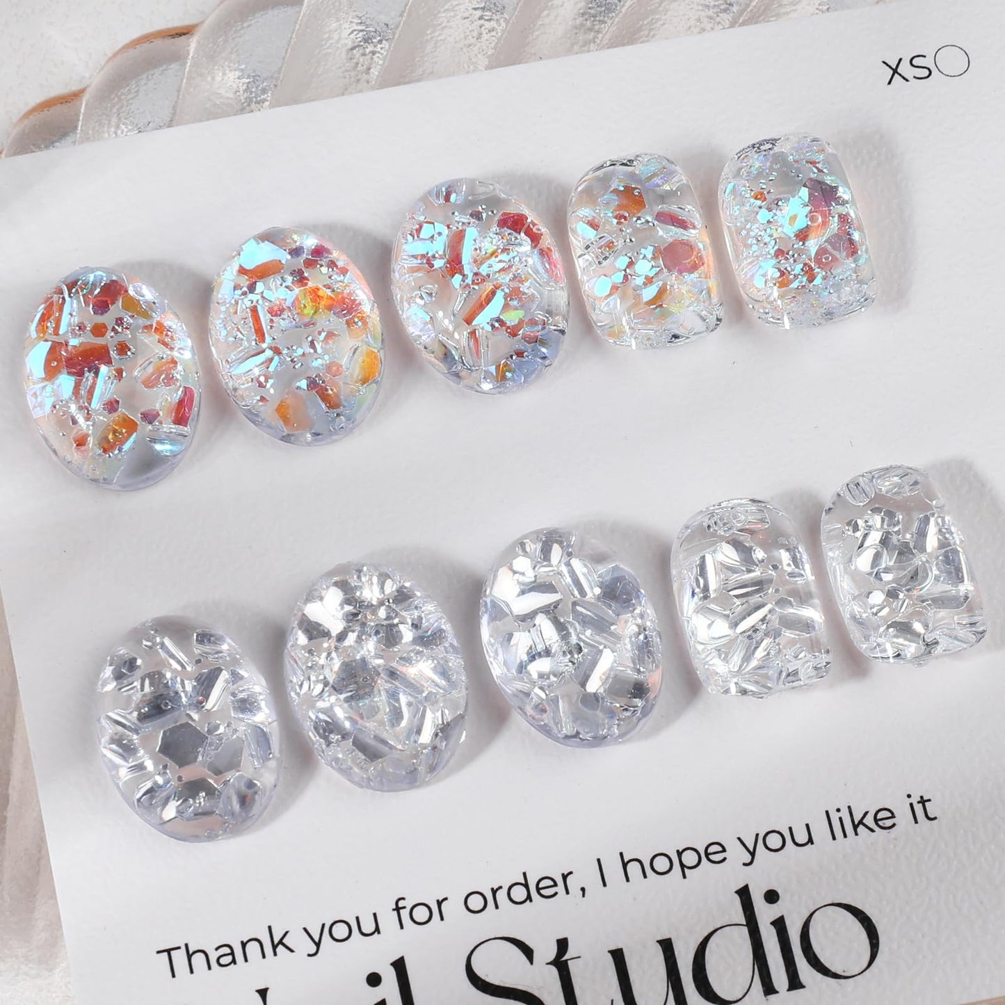 2 Boxes Holographic Nail Glitter Flakes Aurora Silver Irregular Nail Sequins Opal Chameleon Chunky Nail Decoration Nail Foil Manicure Accessories Nail Craft for Salon Art DIY
