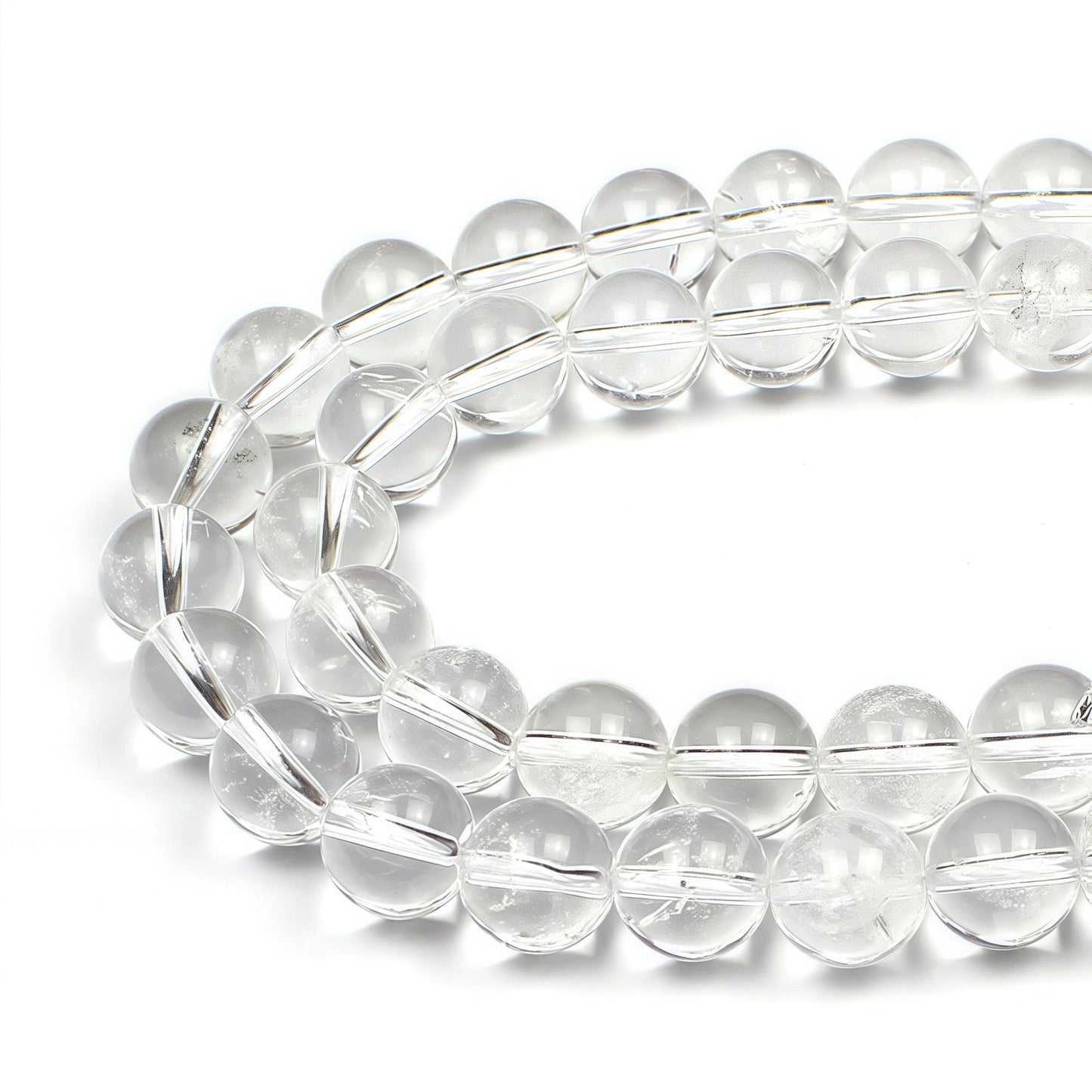 MJDCB 7A Natural White Clear Quartz Beads Gemstone for DIY Bracelet Making 15" (10mm)