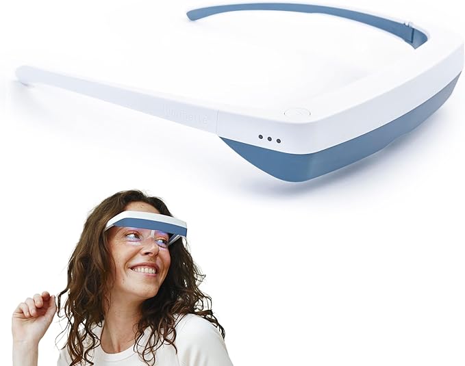 luminette 3 Light Therapy Glasses - Wearable Light Therapy Lamp - Natural Relief for Sleep Problems, Seasonal Mood Disorders & Jet lag - Portable Daylight Lamp - 300,000 Satisfied Users (Blue)