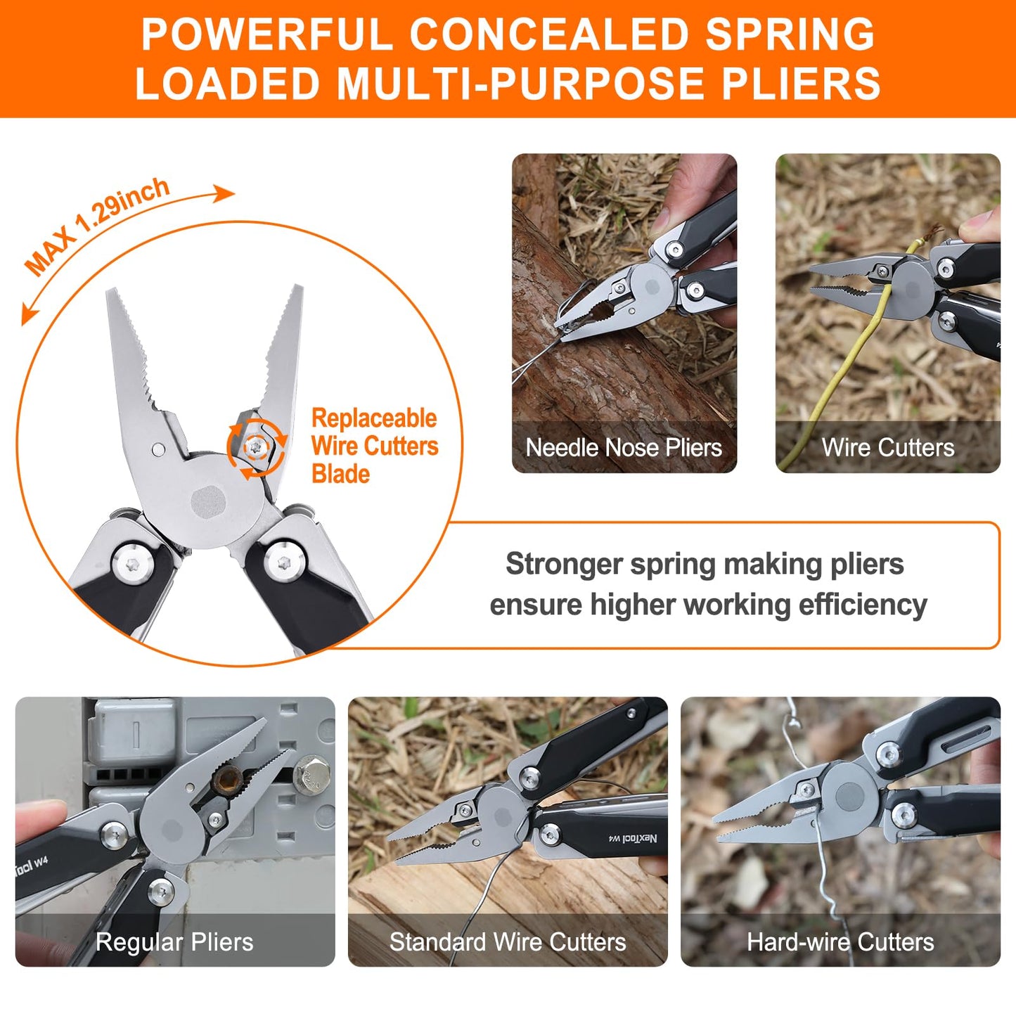 NexTool W4 Adjustable Ratchet Wrench Multitool, 11-IN-1 Foldable EDC Tool with Pliers, Knife, Saw and Screwdriver, Multi Tool for Camping, DIY, and Gifts for Him