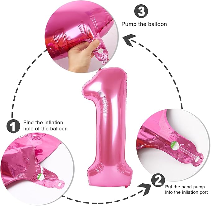 Pink 4 Balloon, 4th Birthday Decorations Girl, Number 4 Balloons for 4th 14 Boy, Happy 40th Birthday Party Decorations Women, Number Balloons 40 Inch for Graduations Anniversary