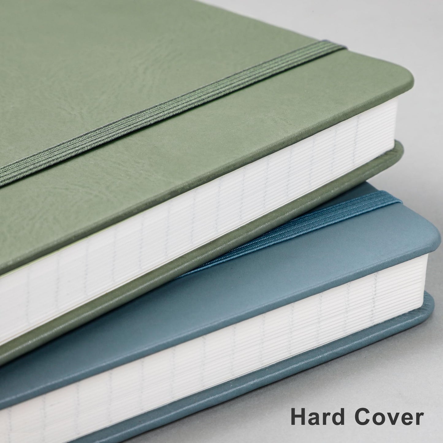 EMSHOI A4 College Ruled Notebook, Large 8.3" x 11.7", 192 Pages 100GSM Ink-Proof Faux Leather Hardcover Lay-Flat Lined Journal for Office School Work Writing, Green