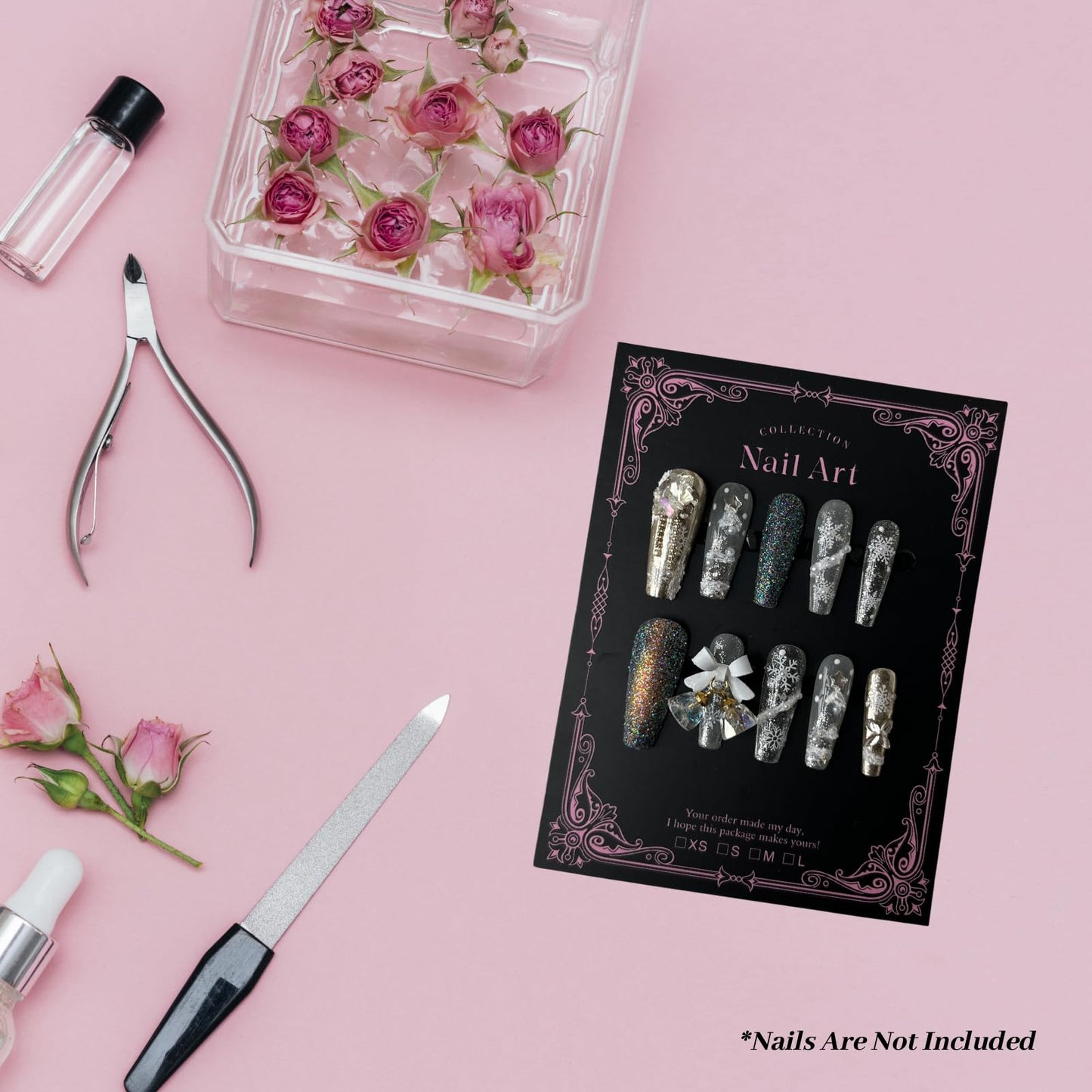 Y2K Press On Nails Packaging Kit+ Nail Charms Bundle