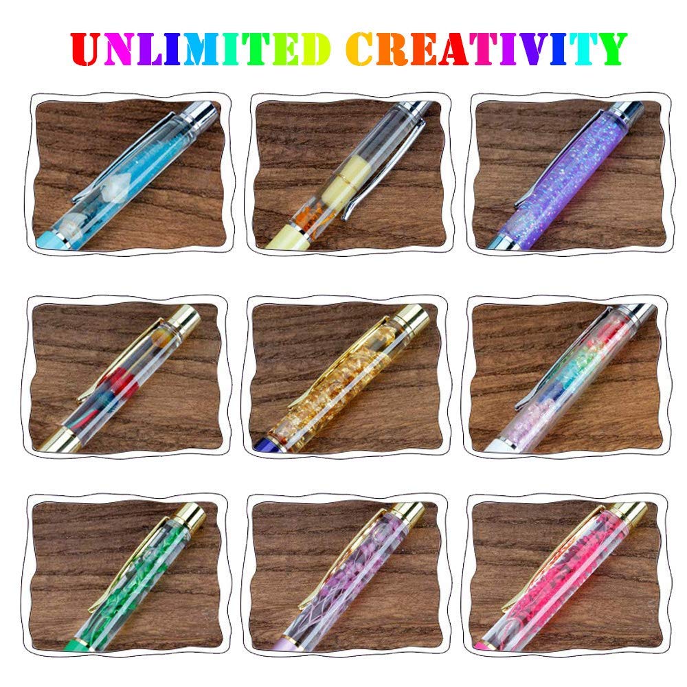 JOINVALUE Colorful Fillable Ink Empty Tube Ballpoint Pens Floating DIY Pens,Building Your Favorite Liquid Sand for Easter Gift 27 Pack